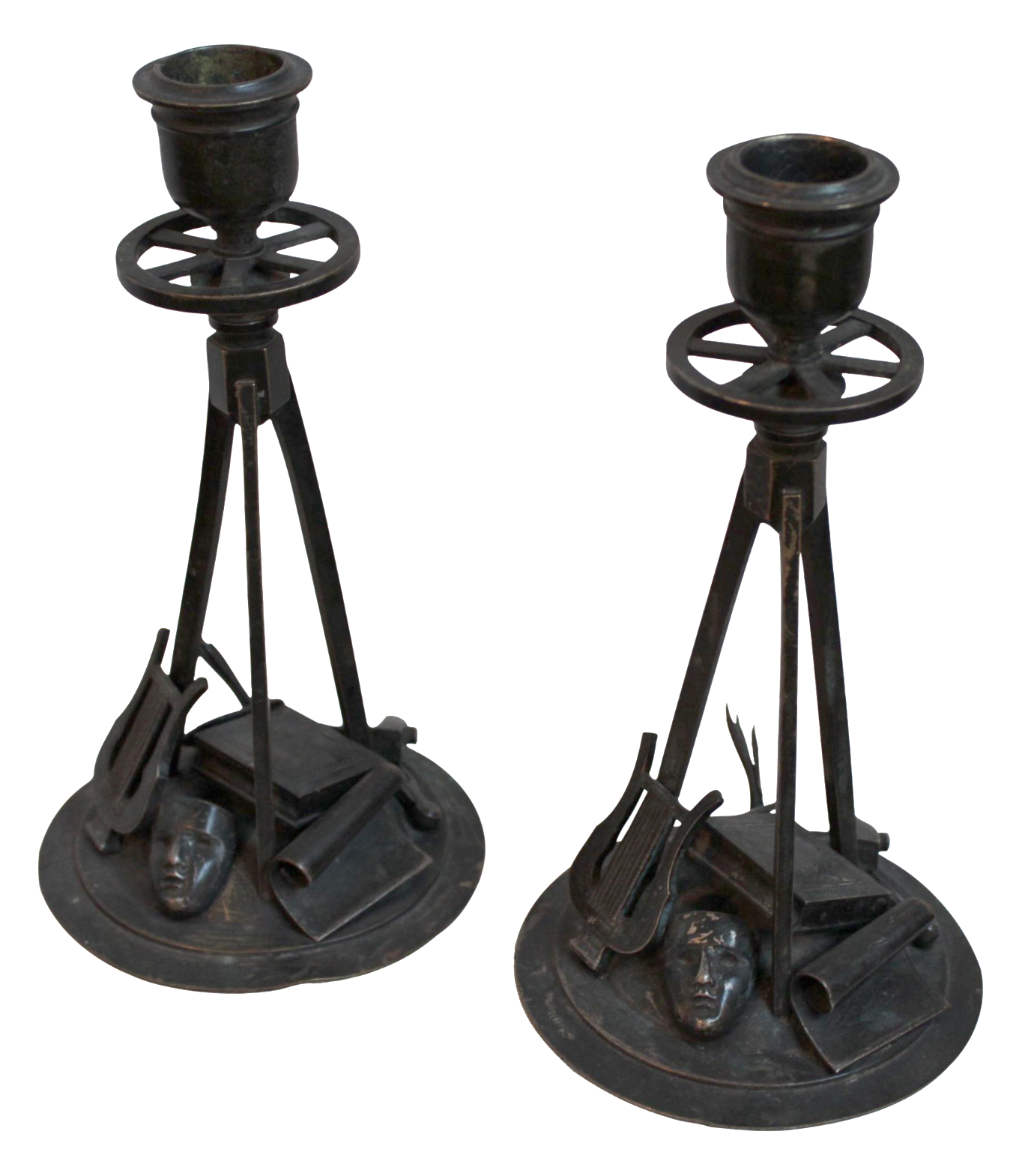 Bronze Candle Holders A Pair Chairish
