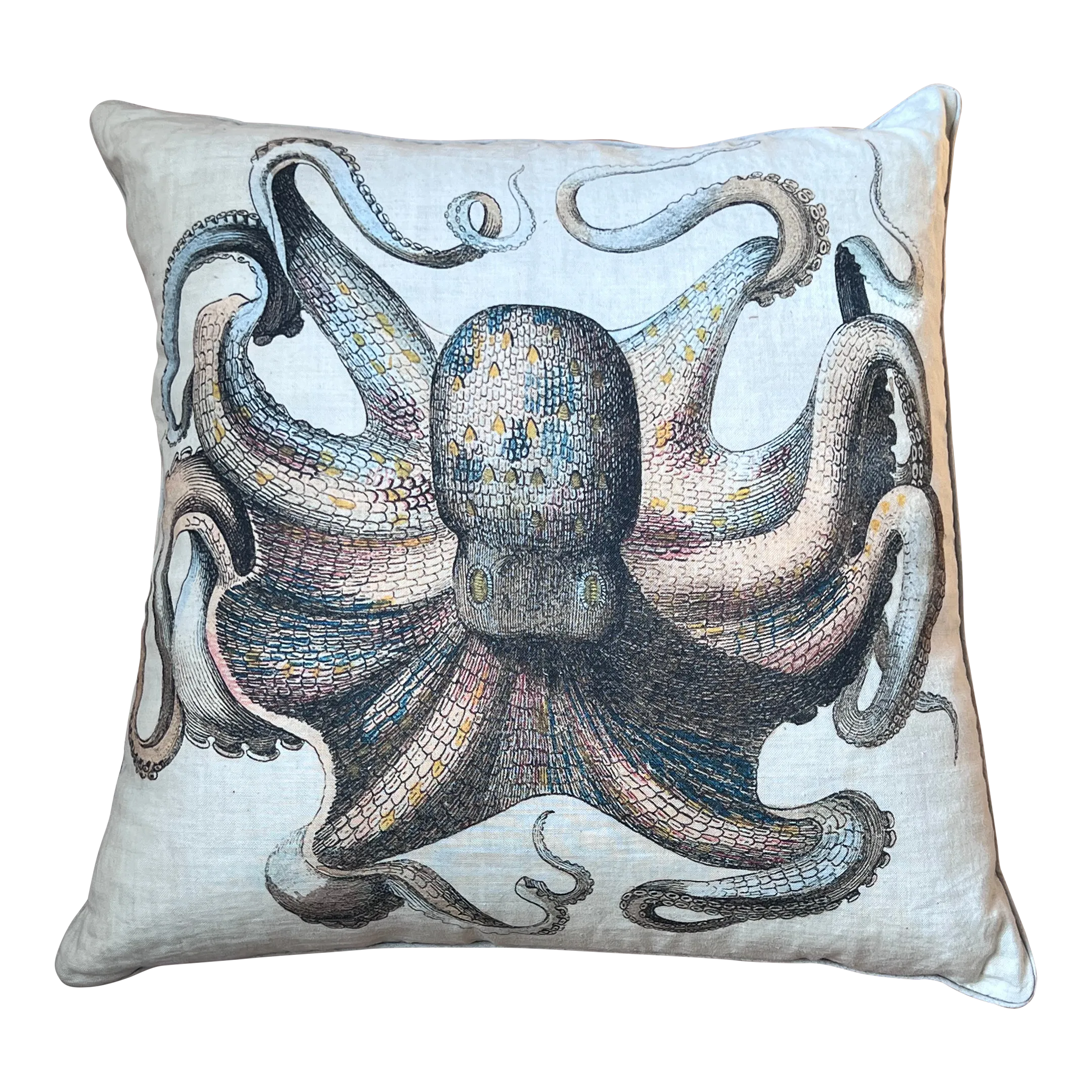 Design Legacy Kelly O'Neal Linen Octopus Pillow Chairish