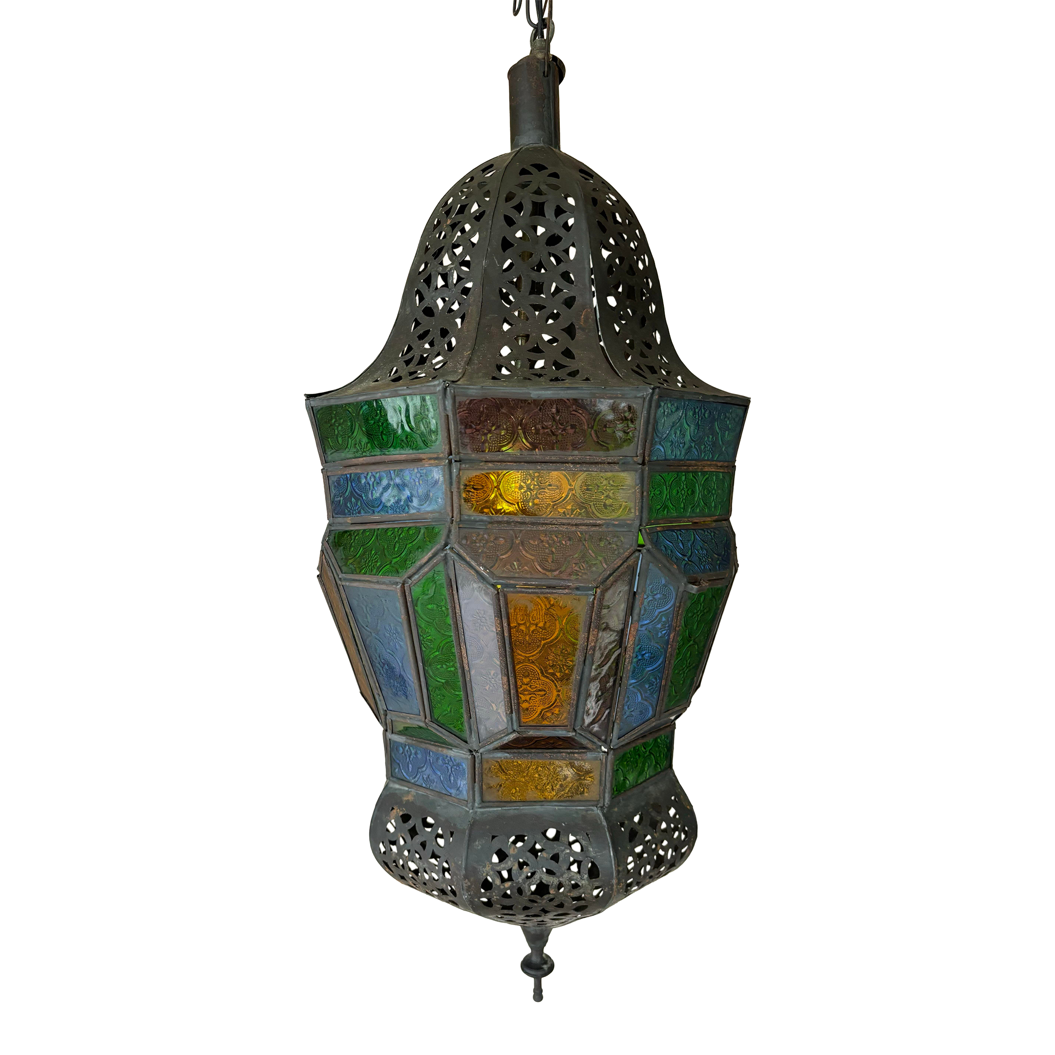pendant light アンティーク レトロ Large Vintage Moroccan Moorish Lantern Pendant Light With Multi
