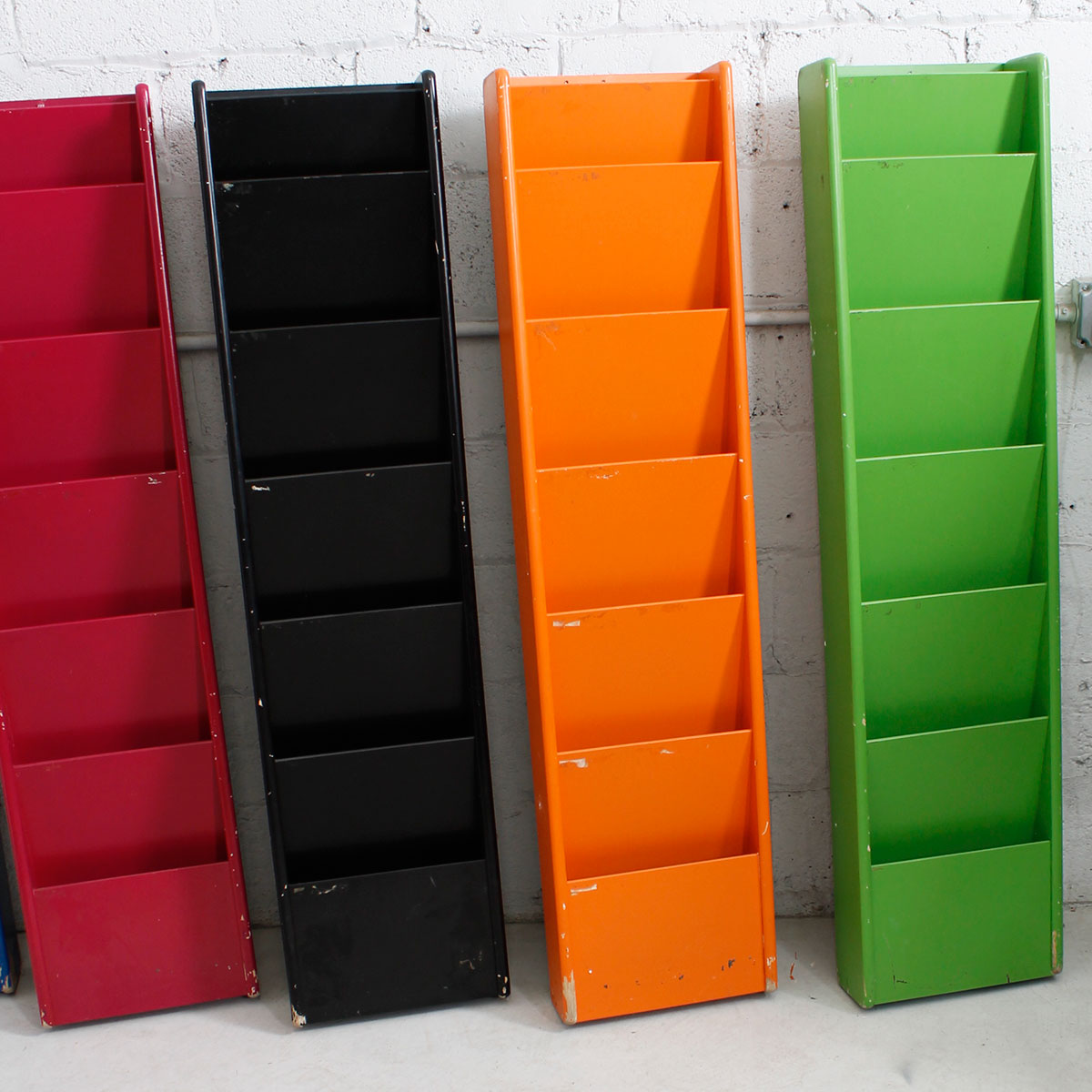 Set of 5 Peter Pepper Multicolored Tall Hanging Magazine / File