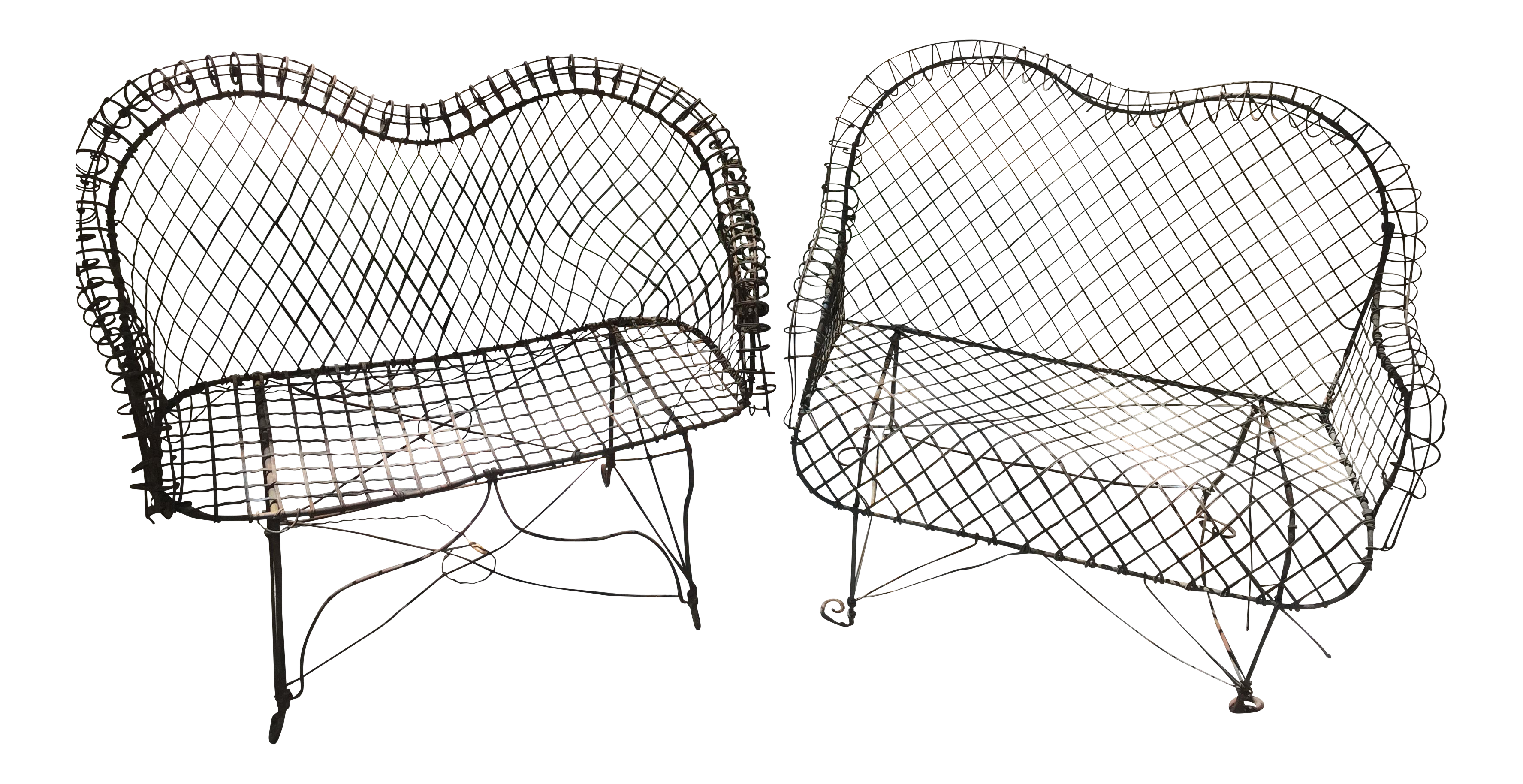 Vintage Wire Garden Settees A Pair Chairish