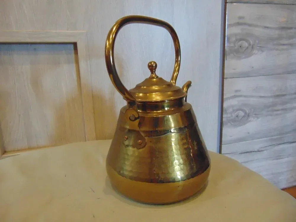 Art Deco Brown Brass Kettle