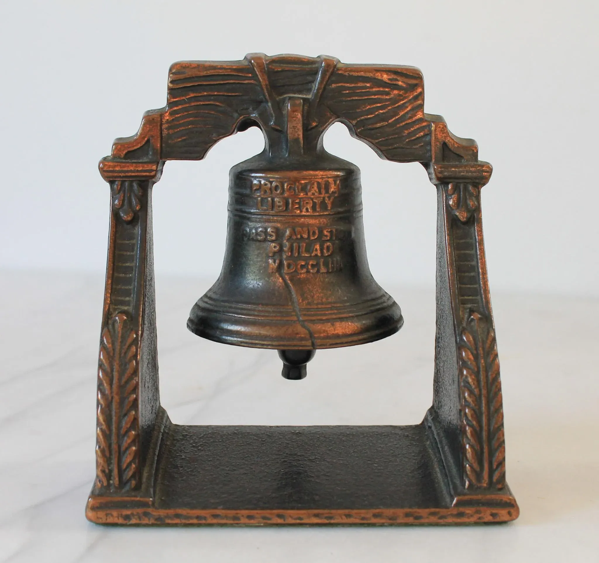 Early American Cast Iron Liberty Bell Bookends - A Pair | Chairish