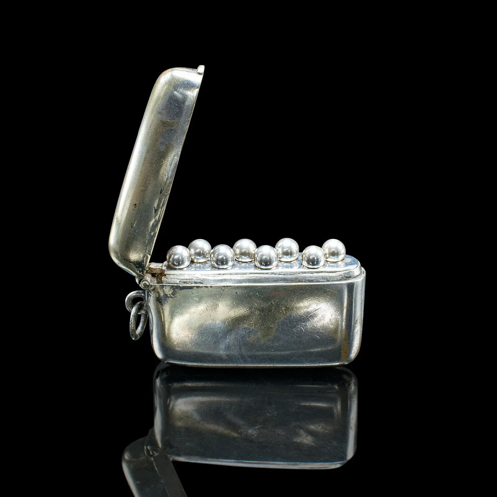 Small Antique Shooting Peg Case, English, Silver Plate, Marker Box, Victorian