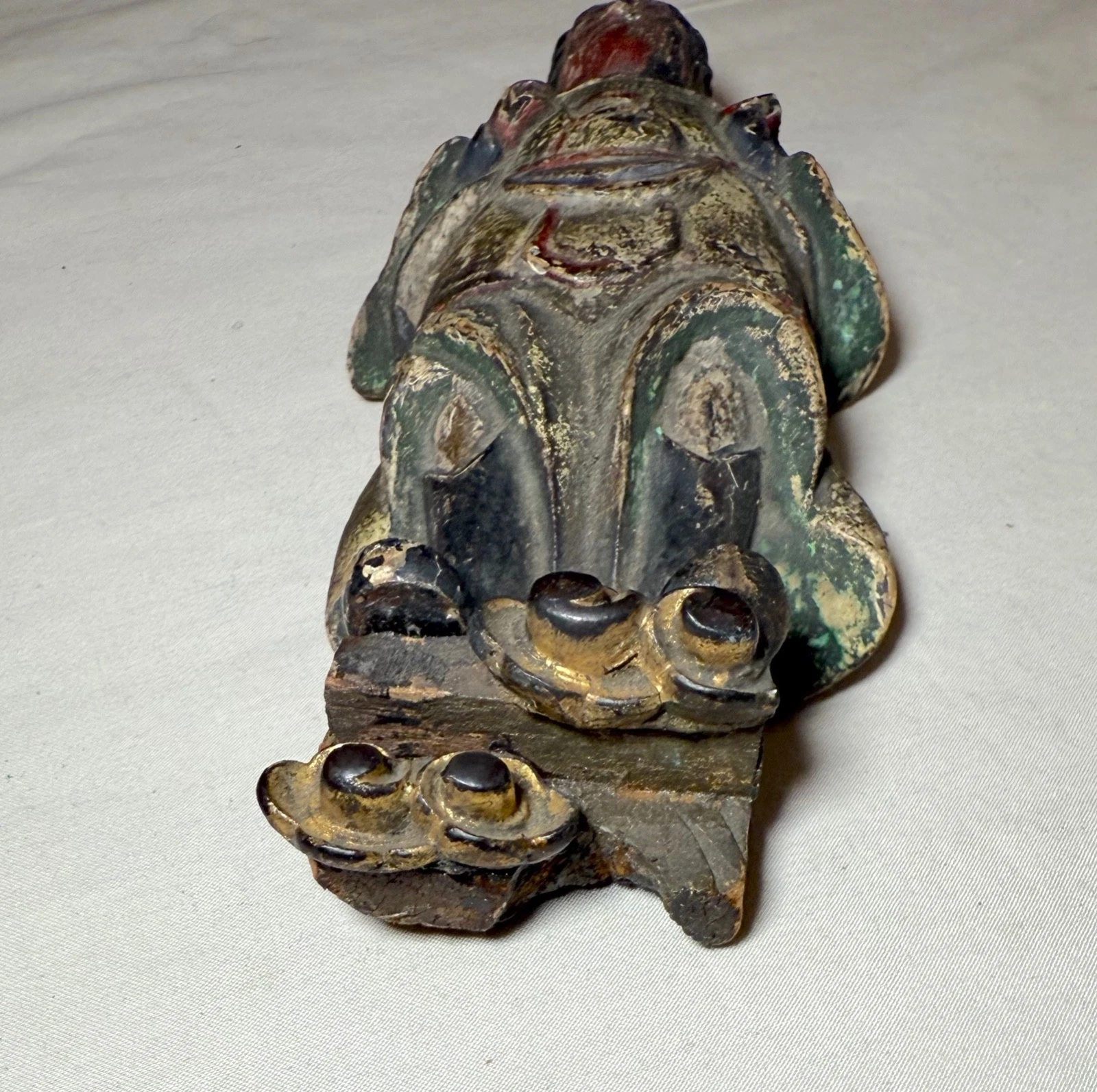 Antique 19th Century Hand Carved Polychromed Japanese Sculpture Figure Statue