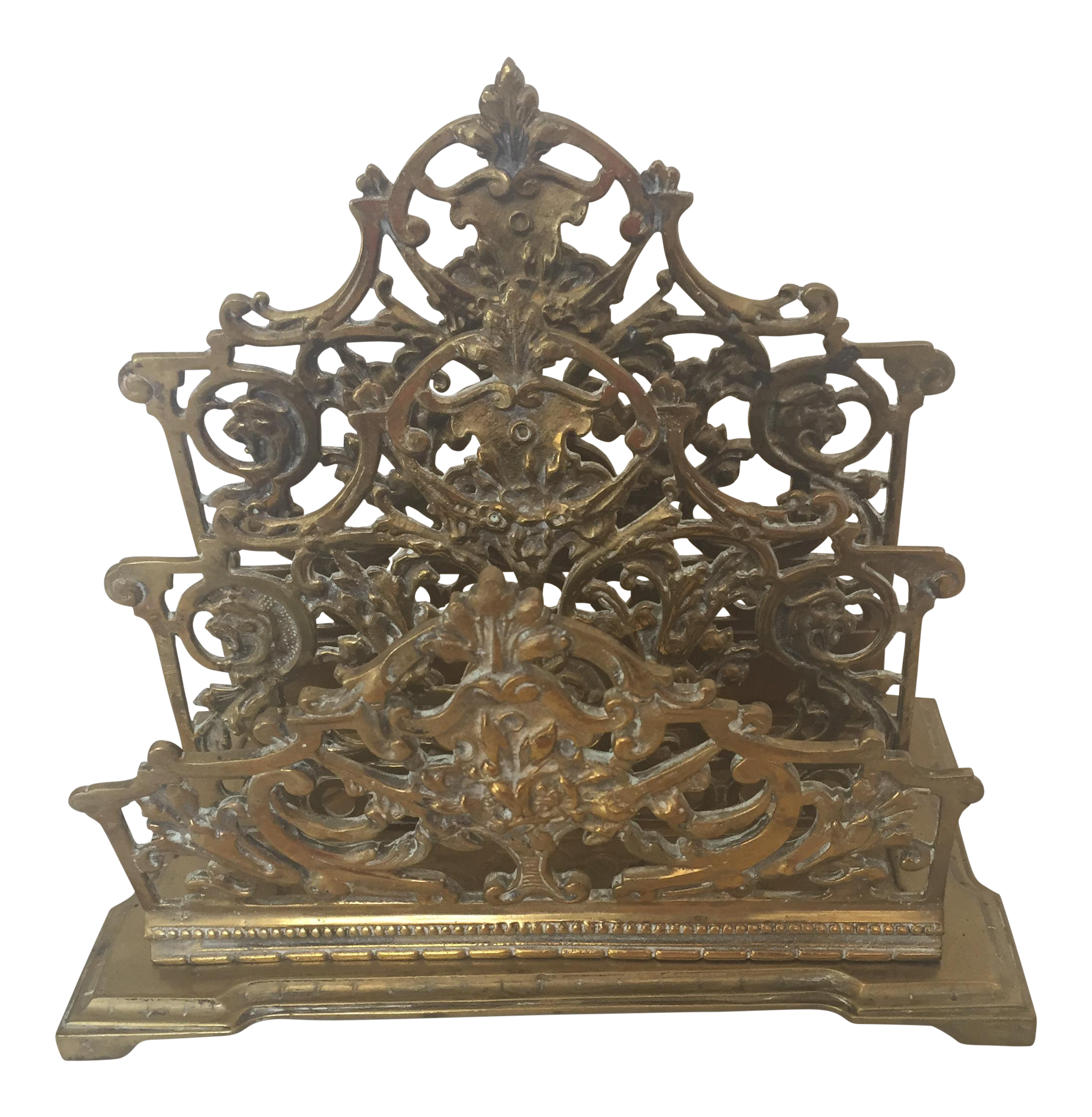 Decorative Brass Ornate Letter Holder Chairish