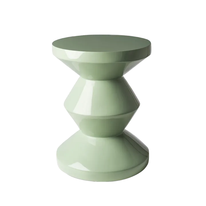 PolsPotten Zig Zag Stool, Sage Olive | Chairish