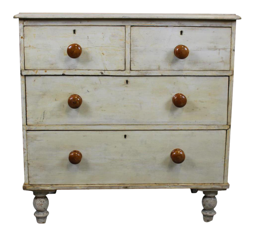 English Pine Painted Chest Chairish
