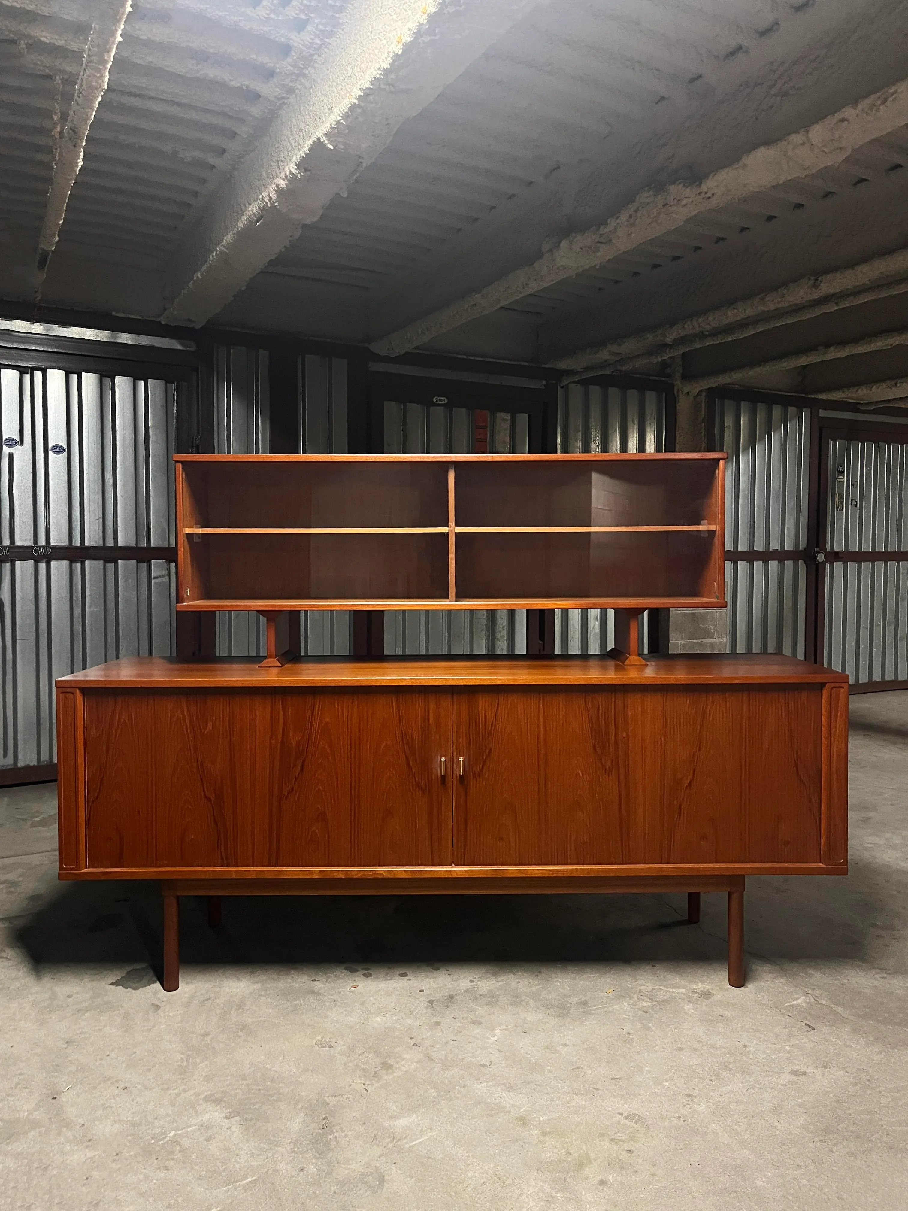 Jens Quistgaard for Peter Løvig Nielsen Tambour Door Teak Credenza