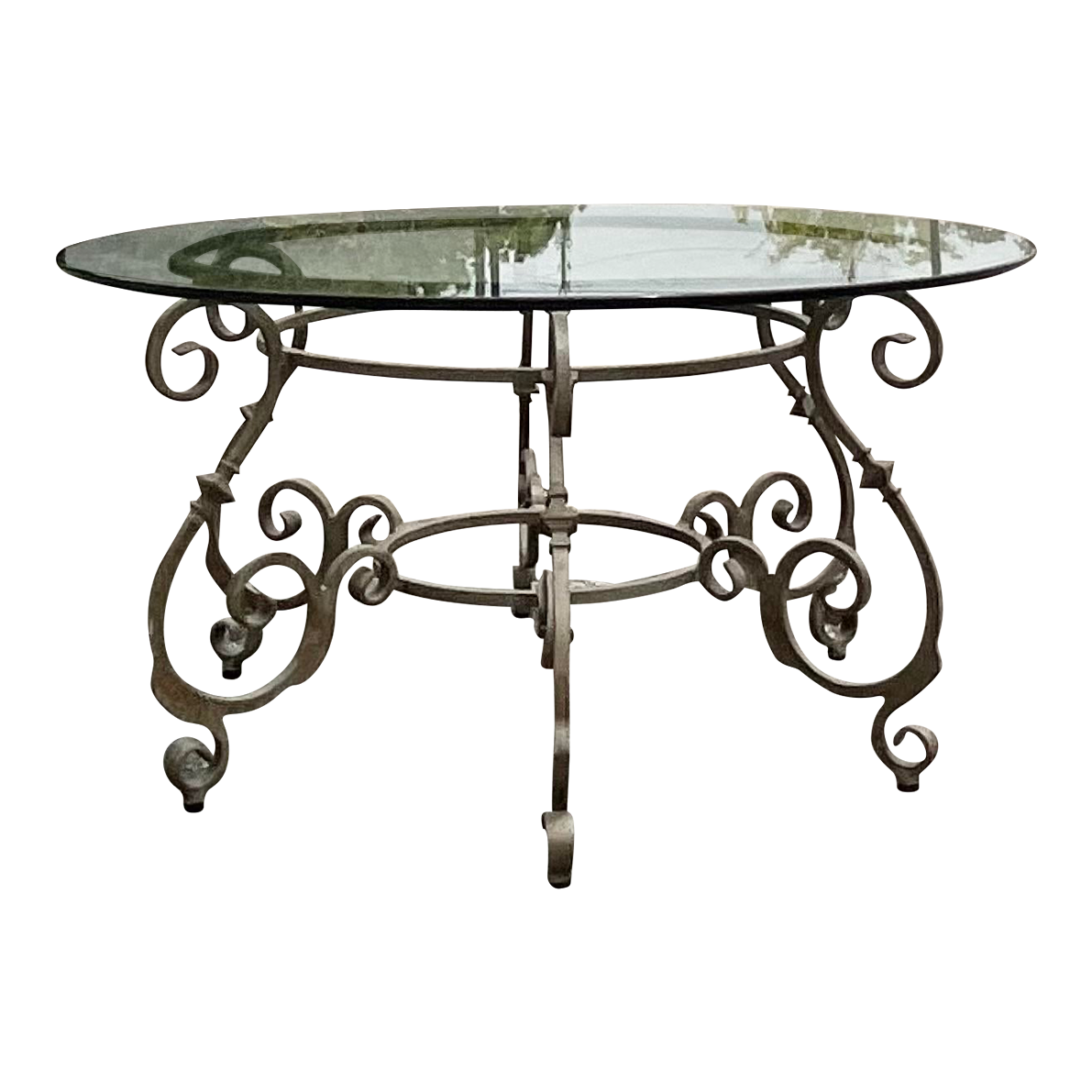 Vintage Wrought Iron Dining Table Chairish