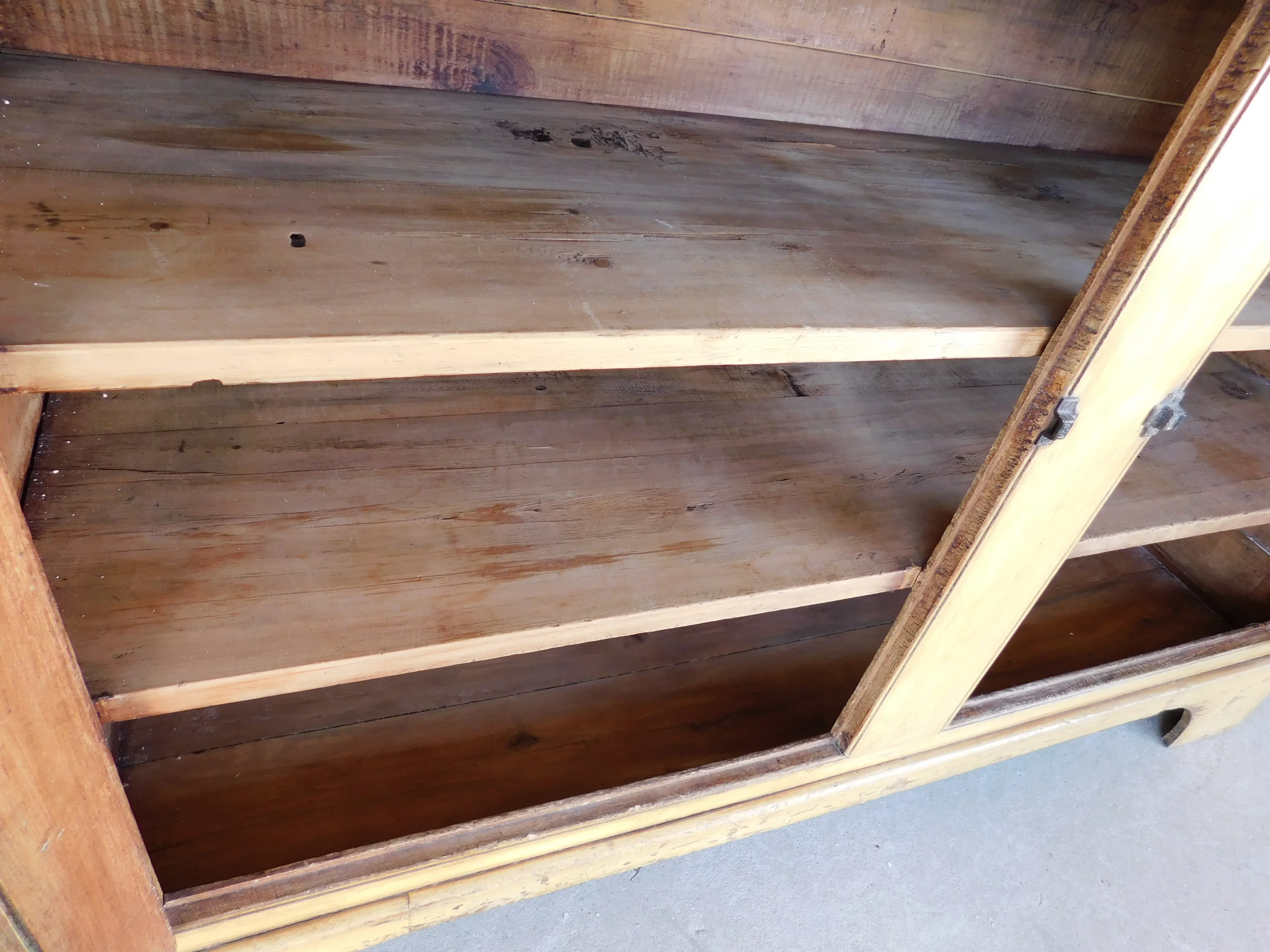 Antique Primitive 2pc Step Back Cupboard 56\