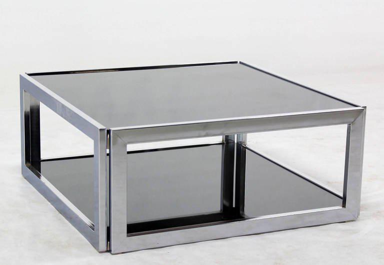 Square glass chrome coffee table outlet