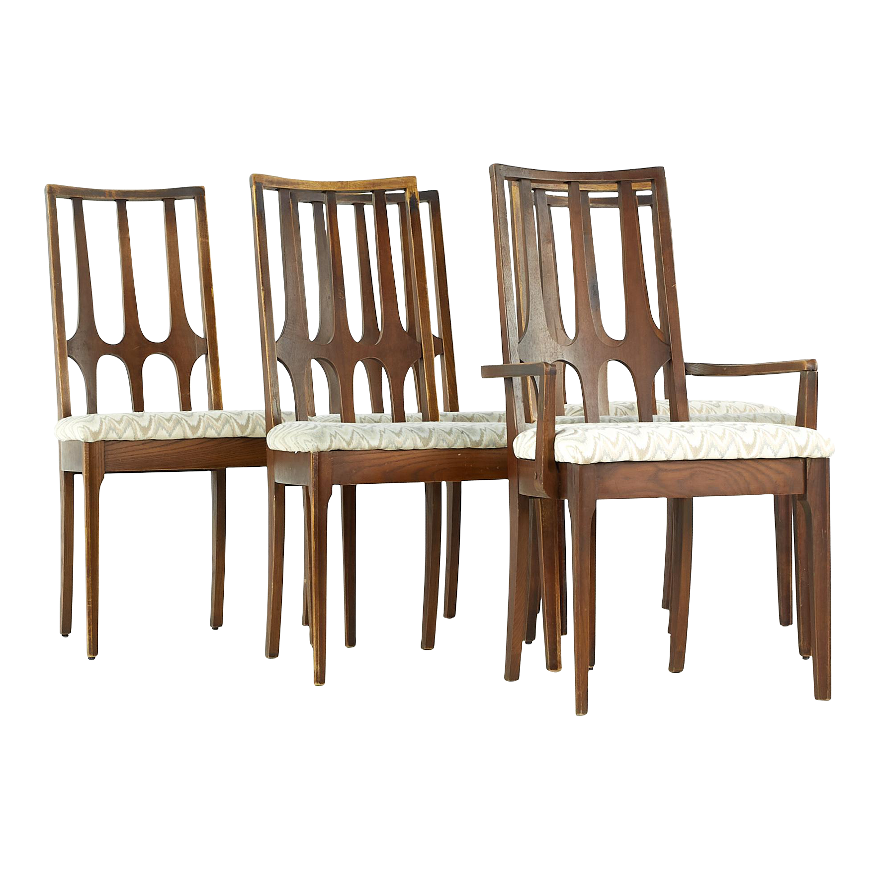 Broyhill Brasilia Mid Century Walnut Dining Chairs Set of 6 Chairish