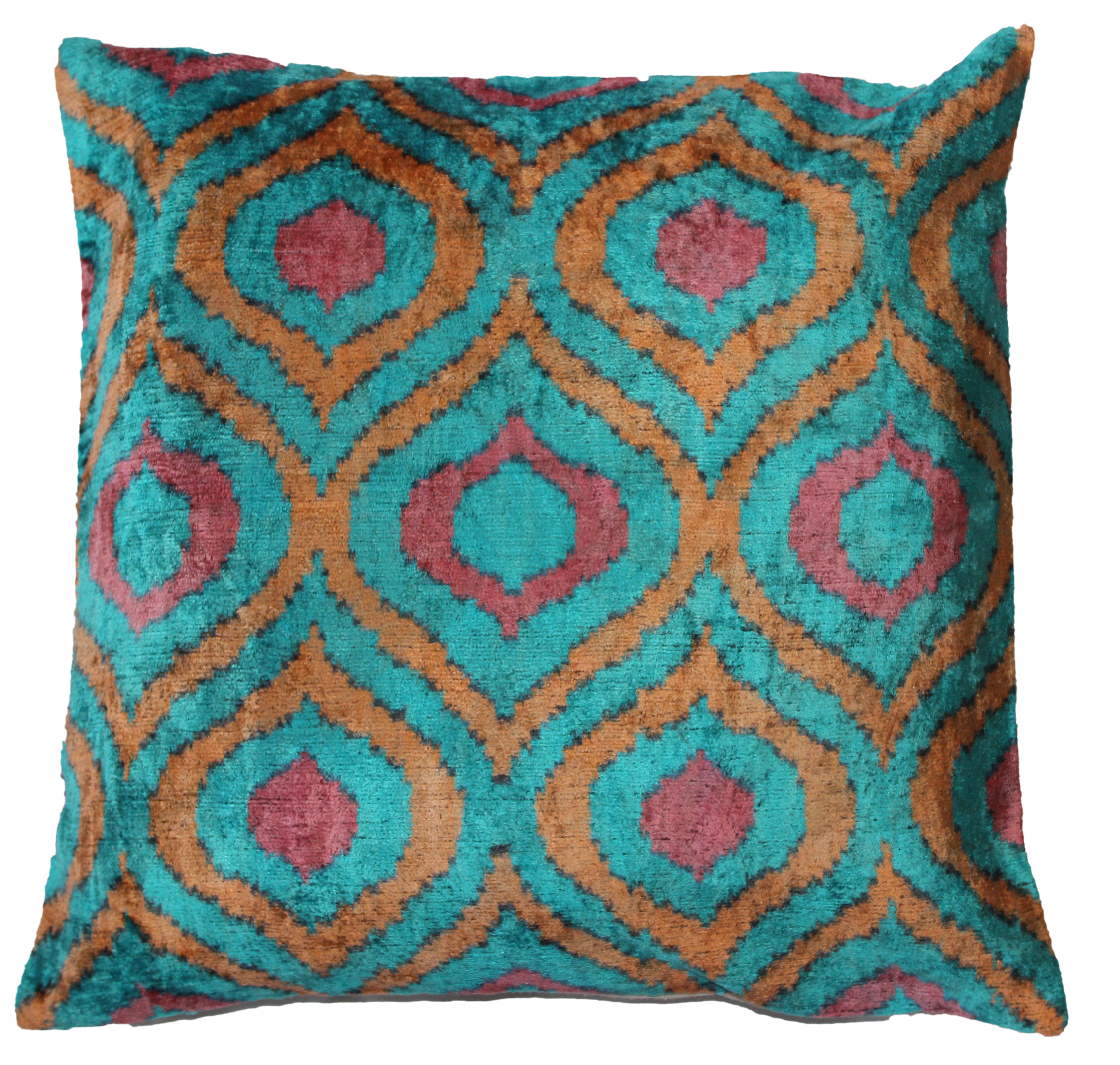 Boho Chic Silk Velvet Ikat Pillow Cover Bohemian Pillow Cover