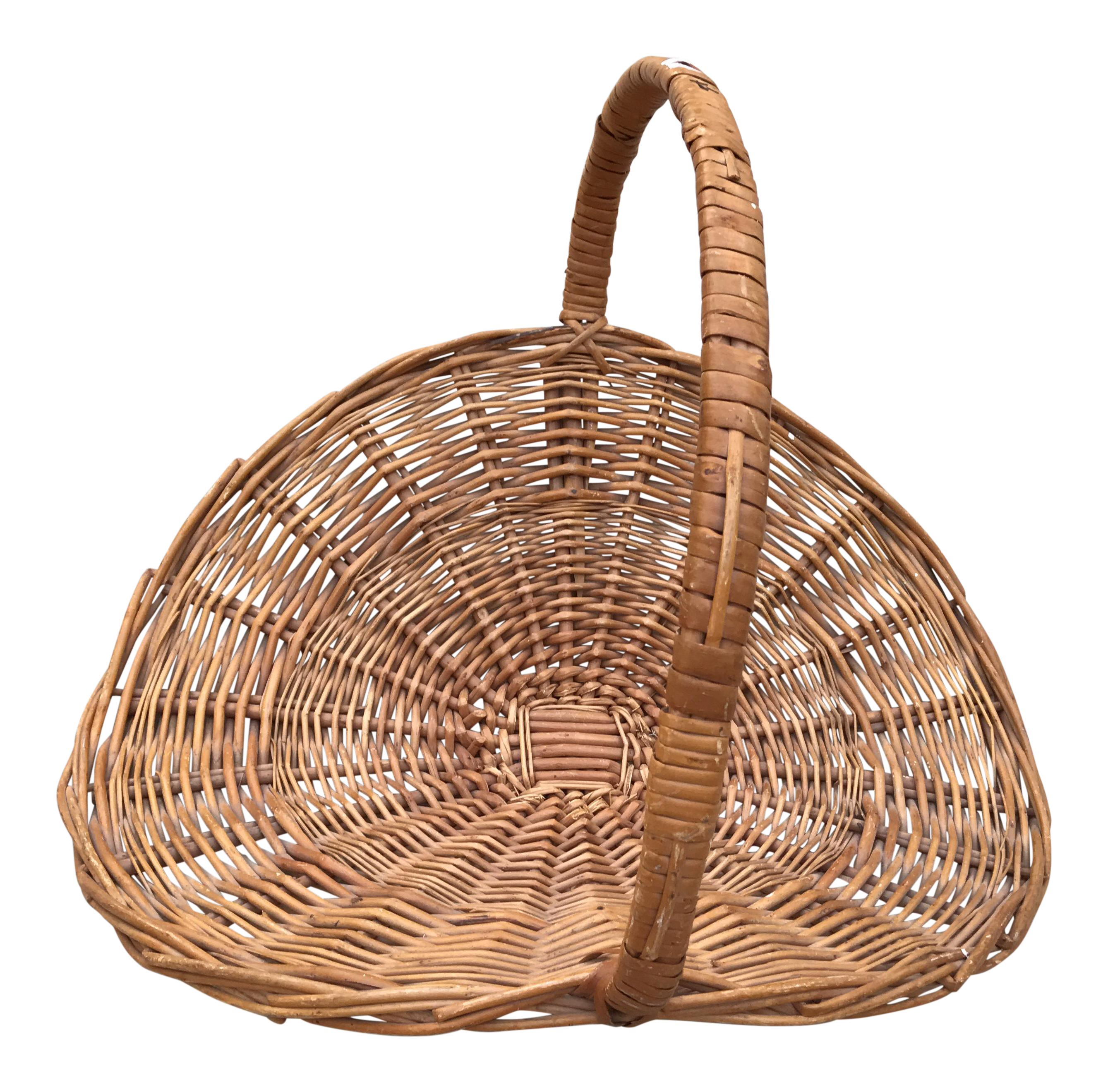 Rustic Wood Woven Basket | Chairish