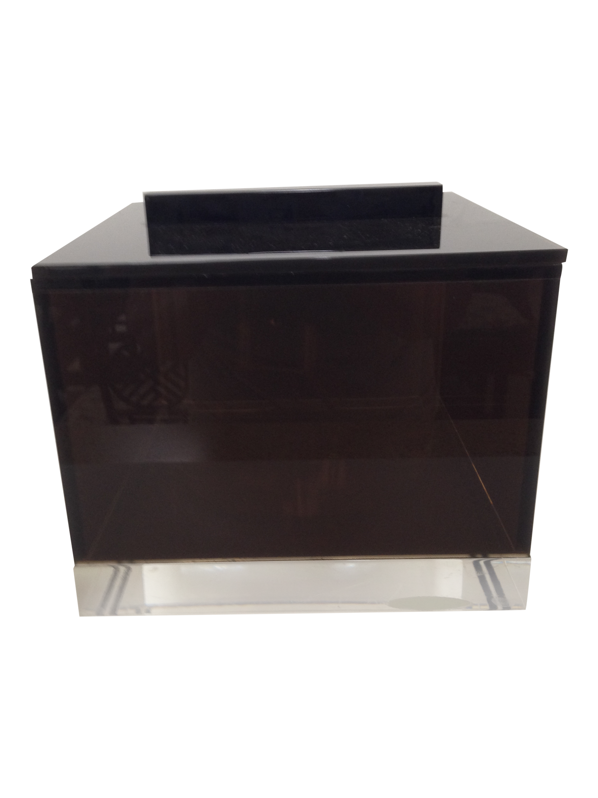 Smokey & Clear Lucite Ice Bucket Chairish