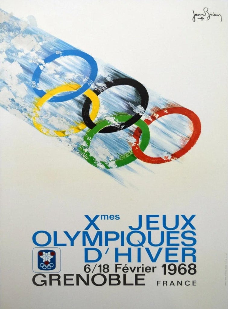 1968 Grenoble Winter Olympic Games Poster | Chairish