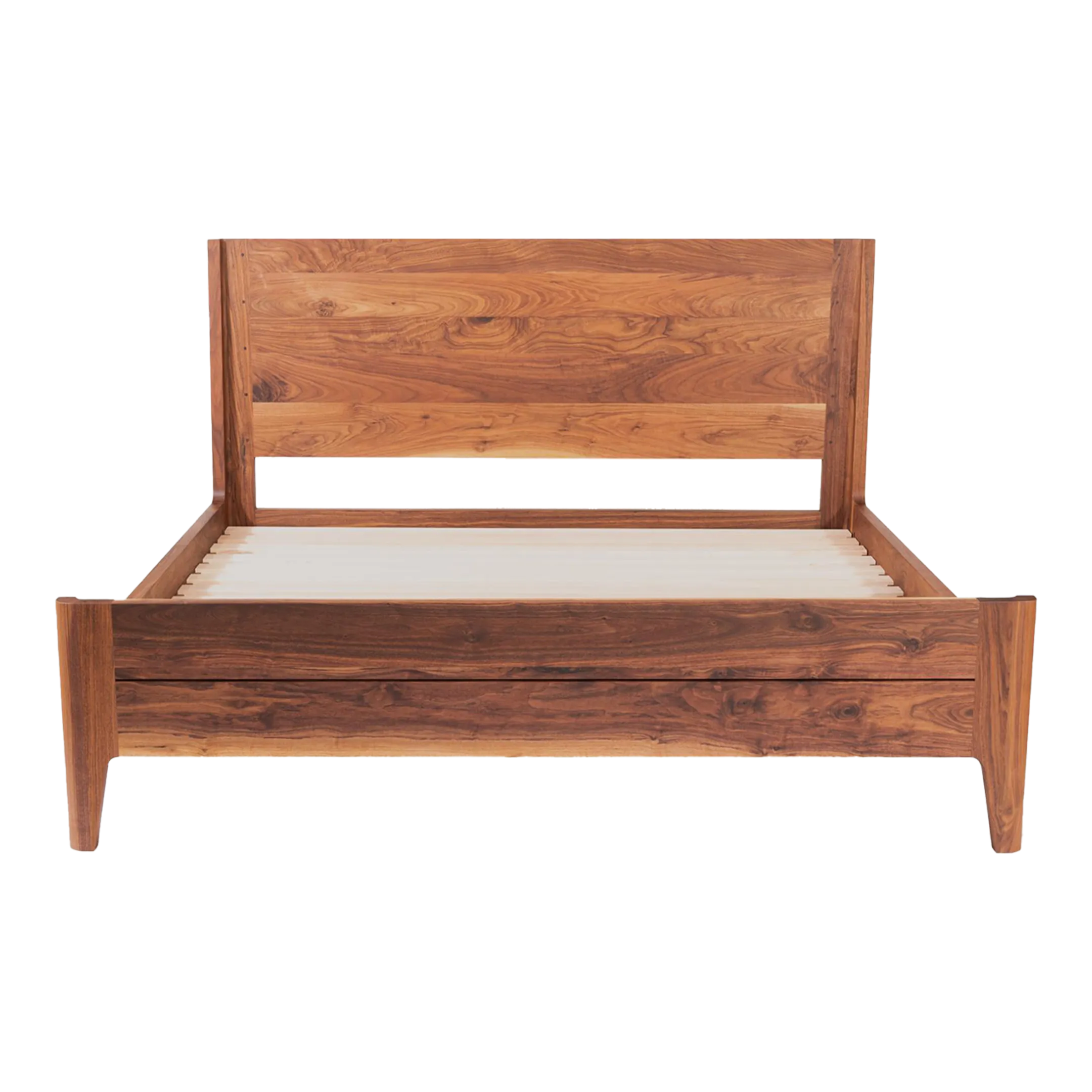 Campbell Bed, Transitional Modern King Bed With Ash Slats and Sculpted