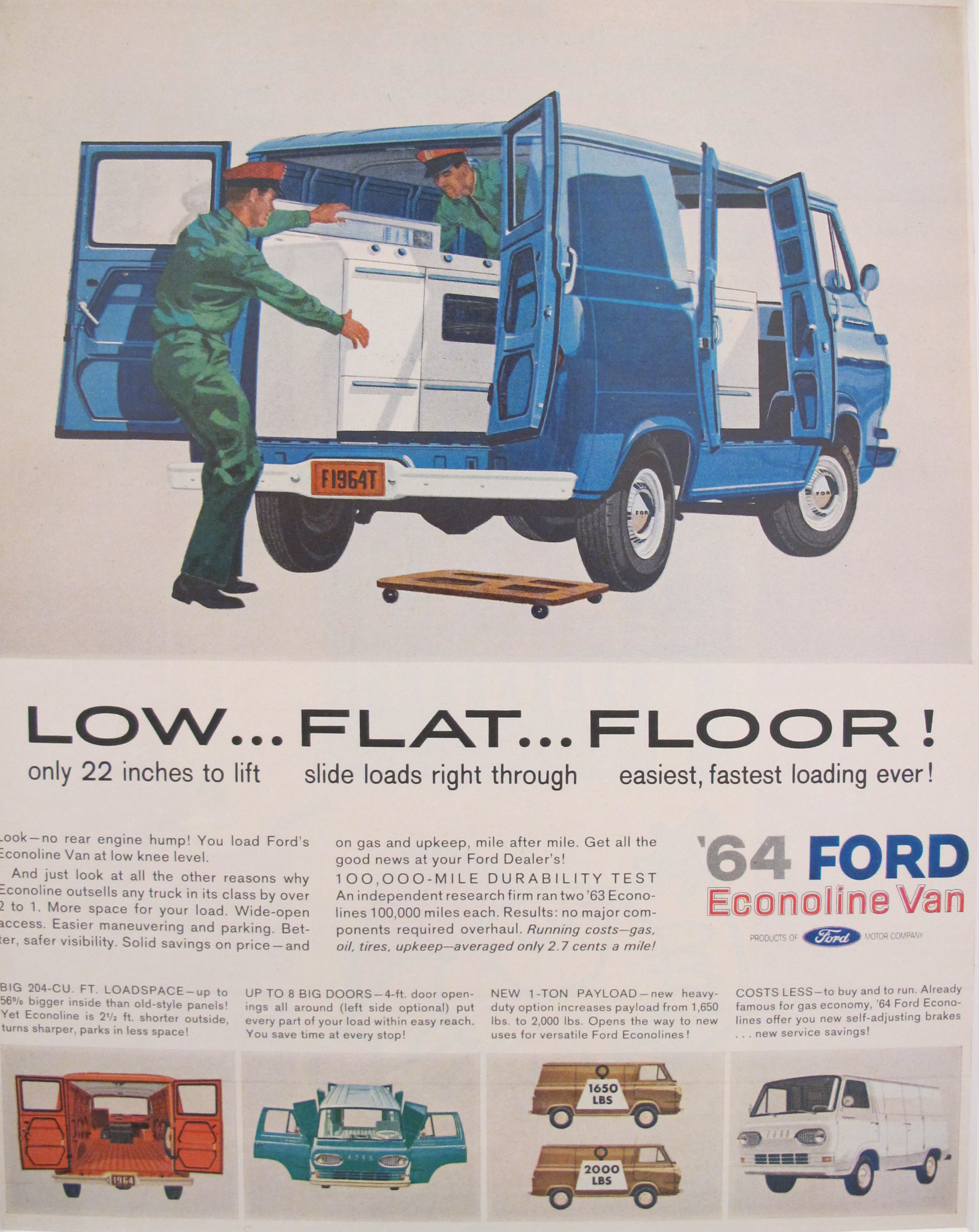 1960s Vintage Matted Ford Car Ad