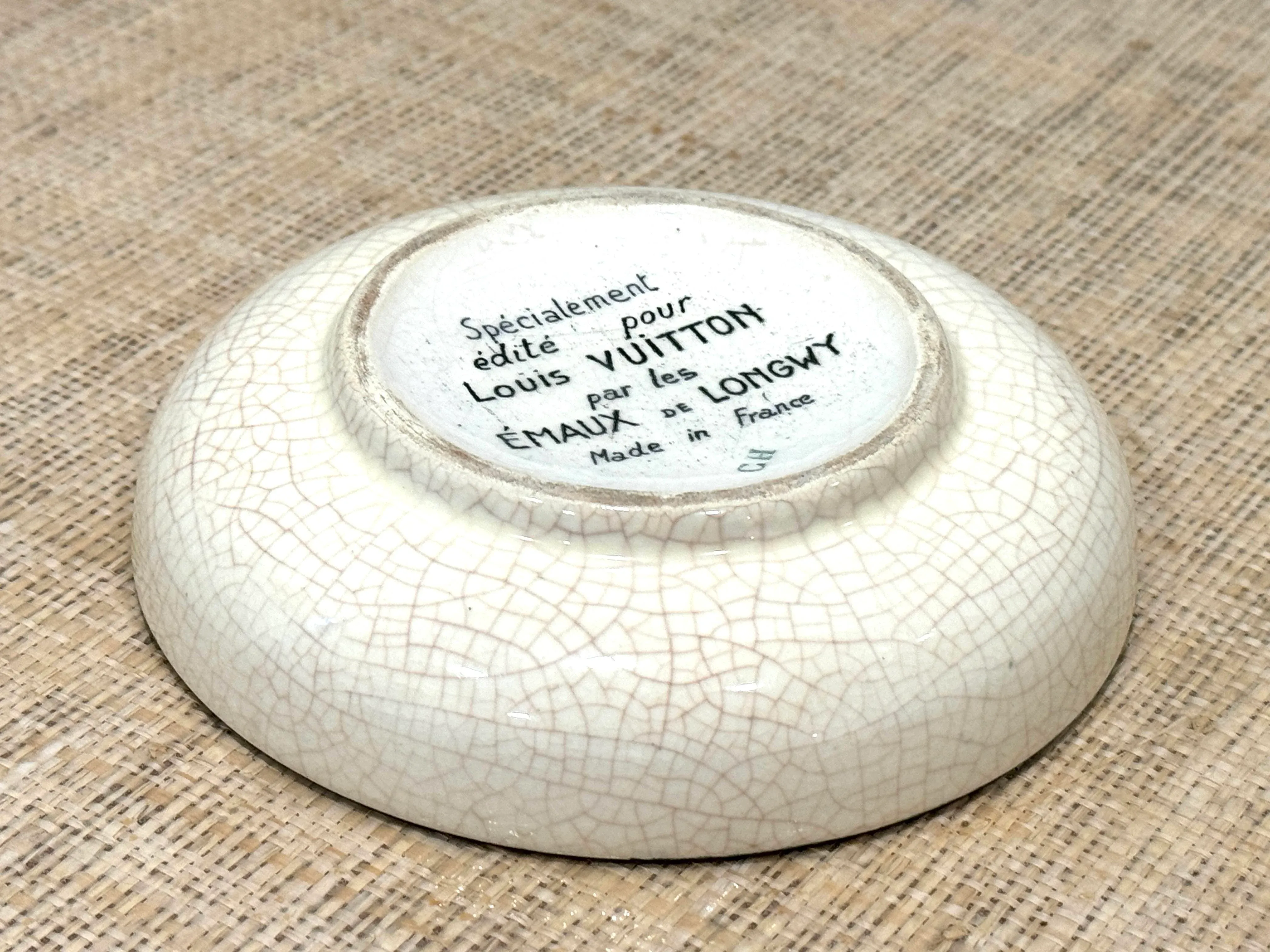 Vintage Louis Vuitton Ceramic Longwy Vide Poche | Chairish