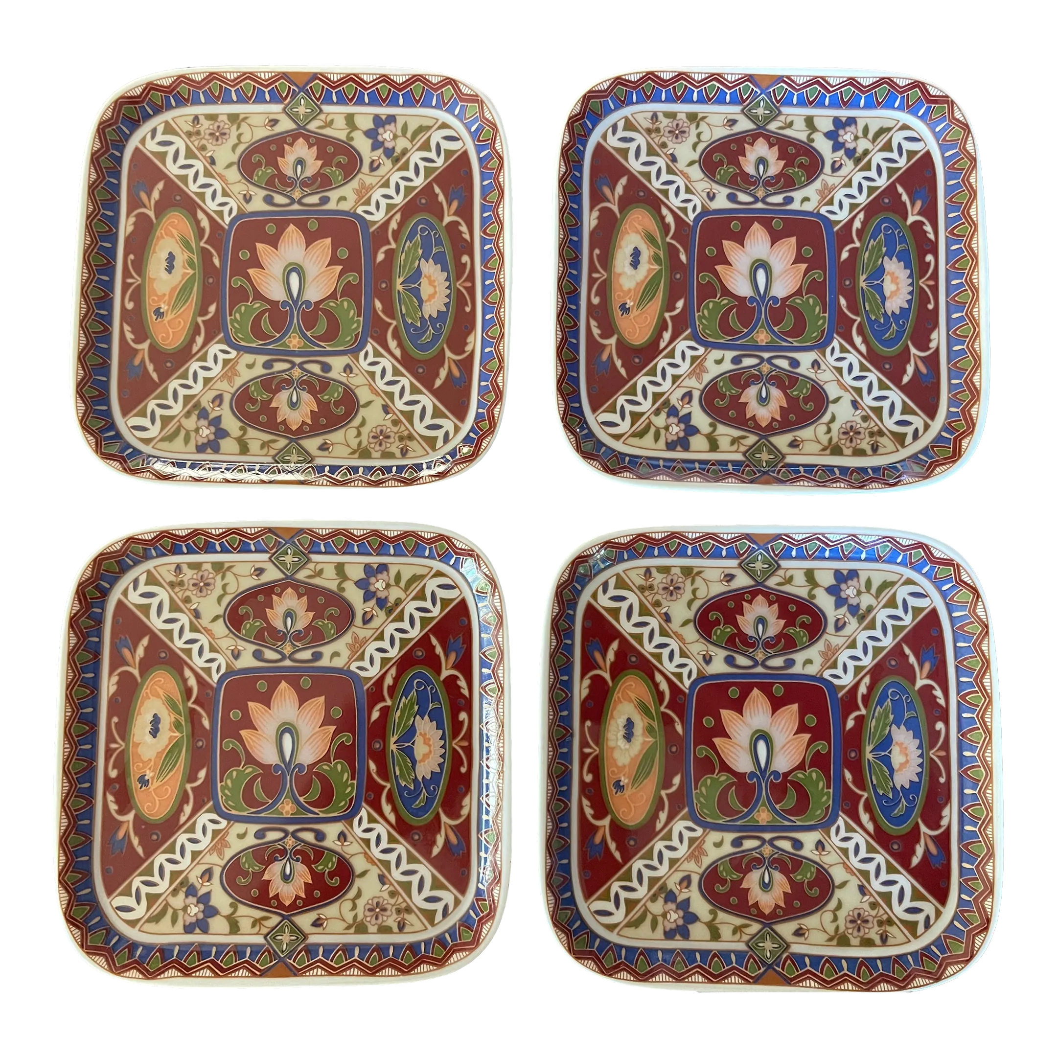 Set Stoviglie Sushi Piatti Rettangolari Giapponesi Vintage - Set 4 Piatti Ceramica Per Sushi, Sashimi, Dessert E Insalate Cabilock Set 4 Piatti