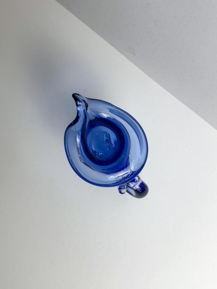 Cobalt Blue Murano Glass Cornucopia Vase by Archimede Seguso, 1950s