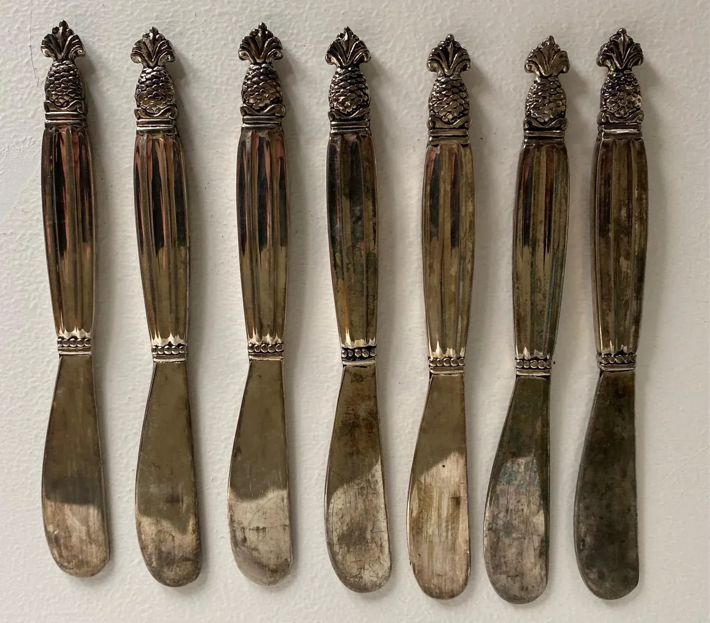 Godinger Silverplate Pineapple Spreaders - Set of 7