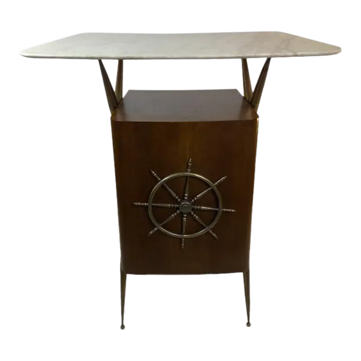 1950s Italian Modernist Ships Wheel Bar Chairish