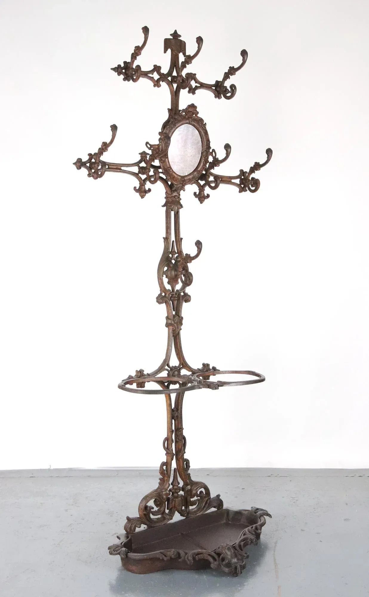 Antique Freestanding Victorian Cast Iron Ornate Hall Tree Chairish