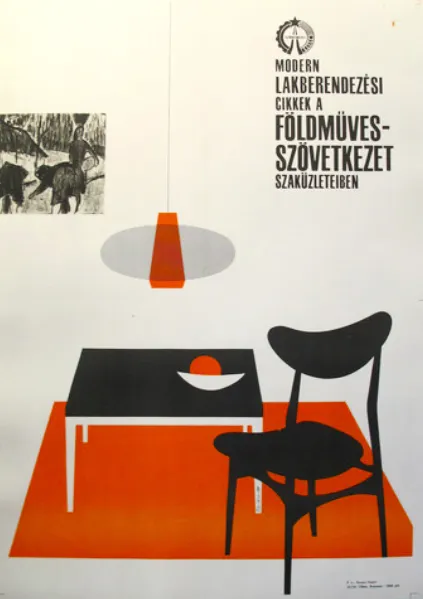 Original Hungarian Swinging 60\'s Furniture Poster