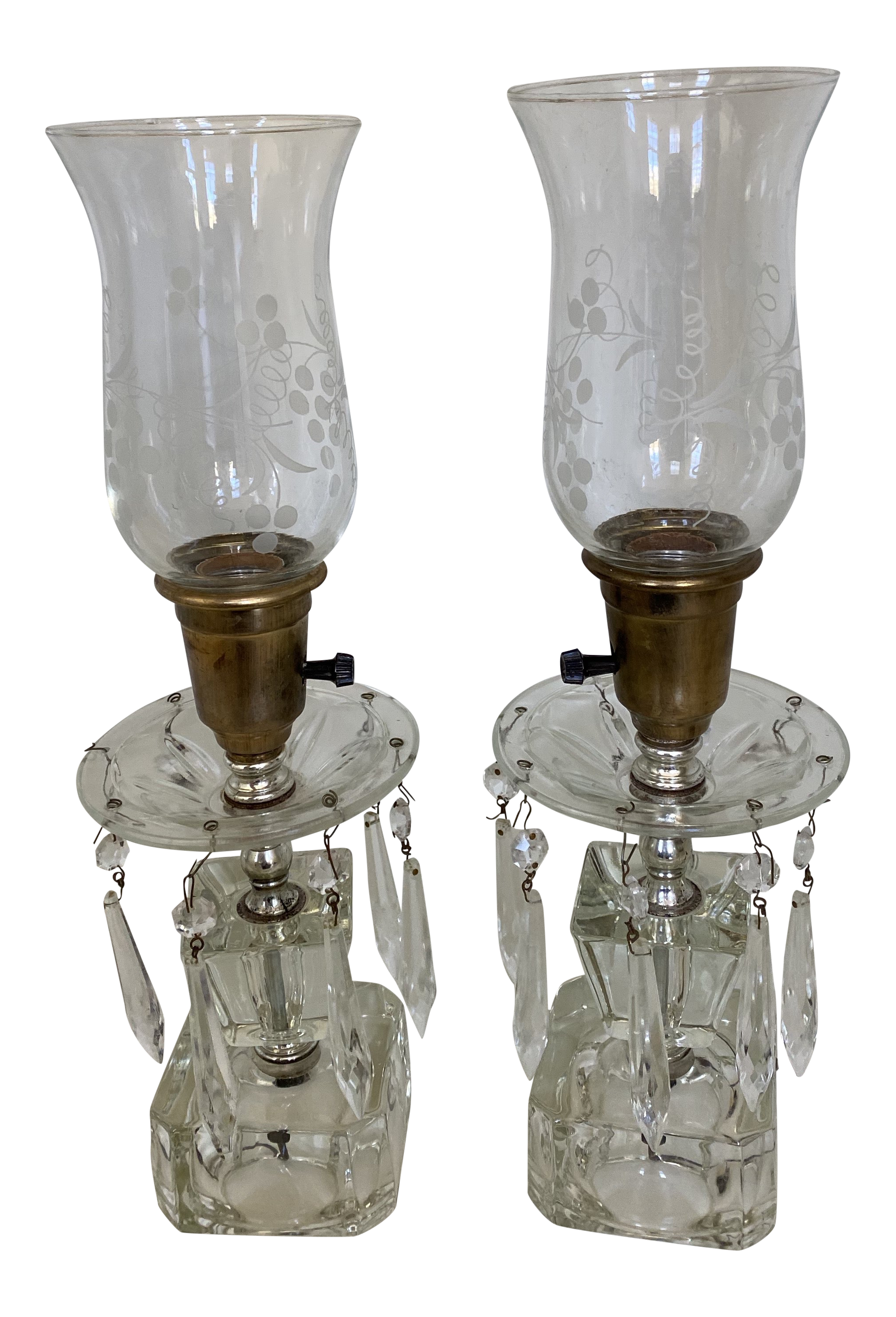 vintage crystal table lamps with prisms
