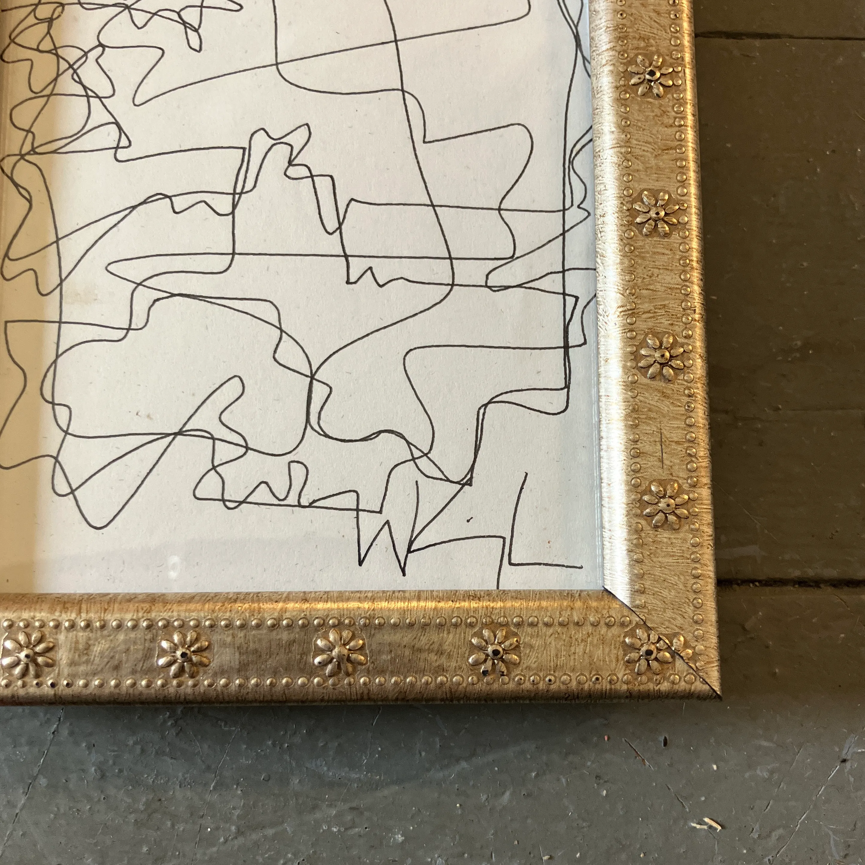 1980’s Original Wayne Cunningham Abstract Pen and Ink Drawing