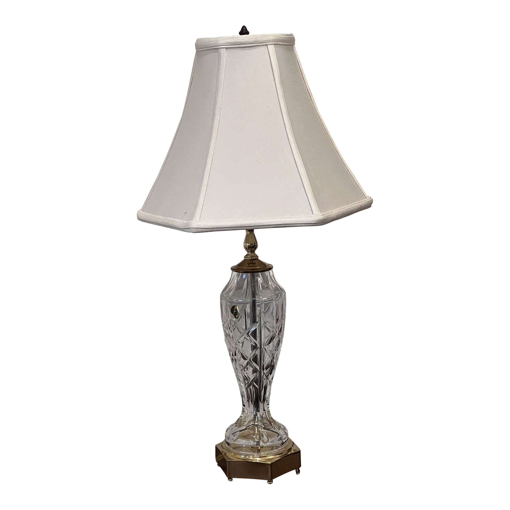 1990s Waterford Cut Crystal Lamp With Original Shade Chairish