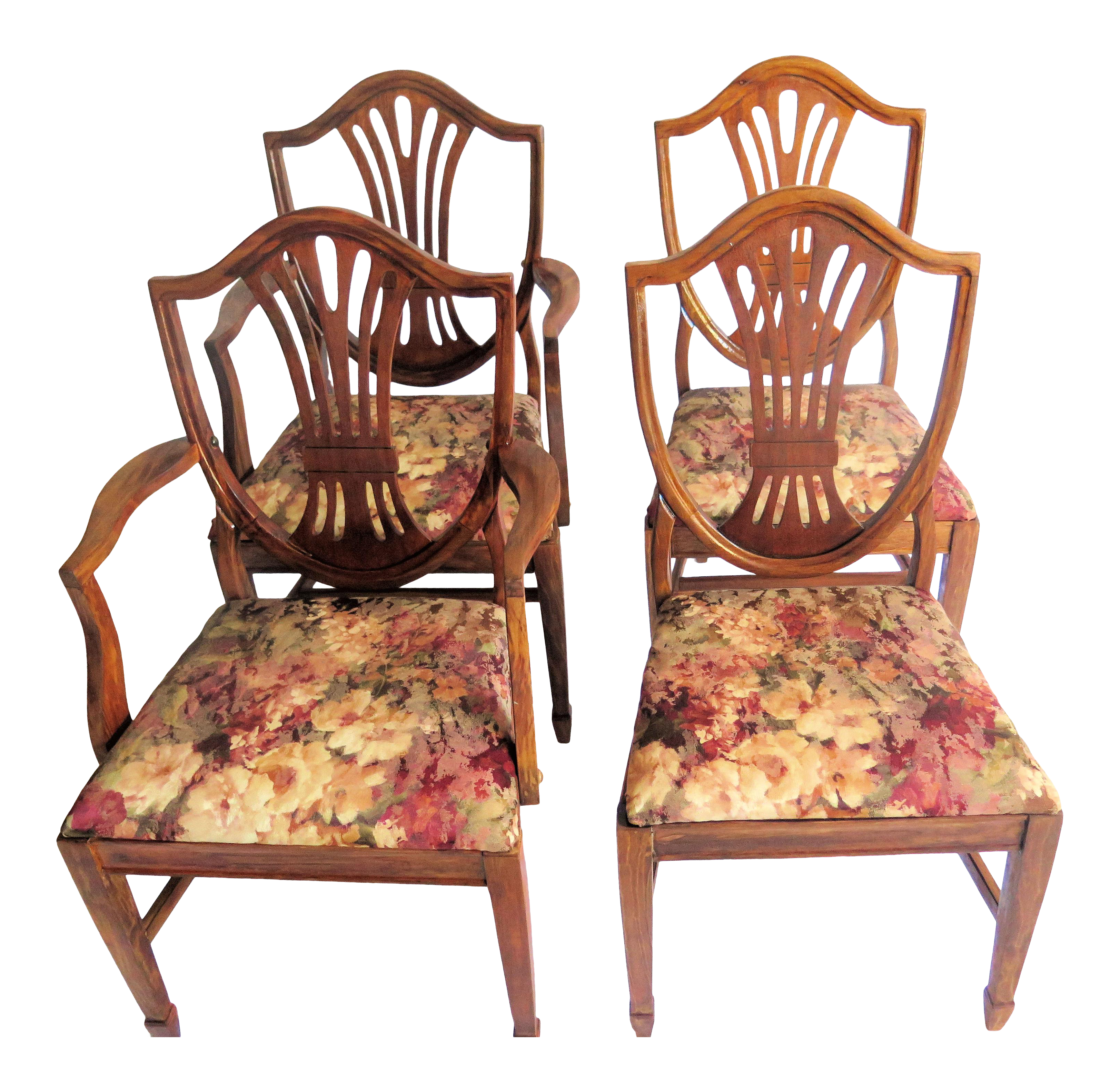 1940s Vintage Duncan Phyfe Shield Back Chairs Set Of 4