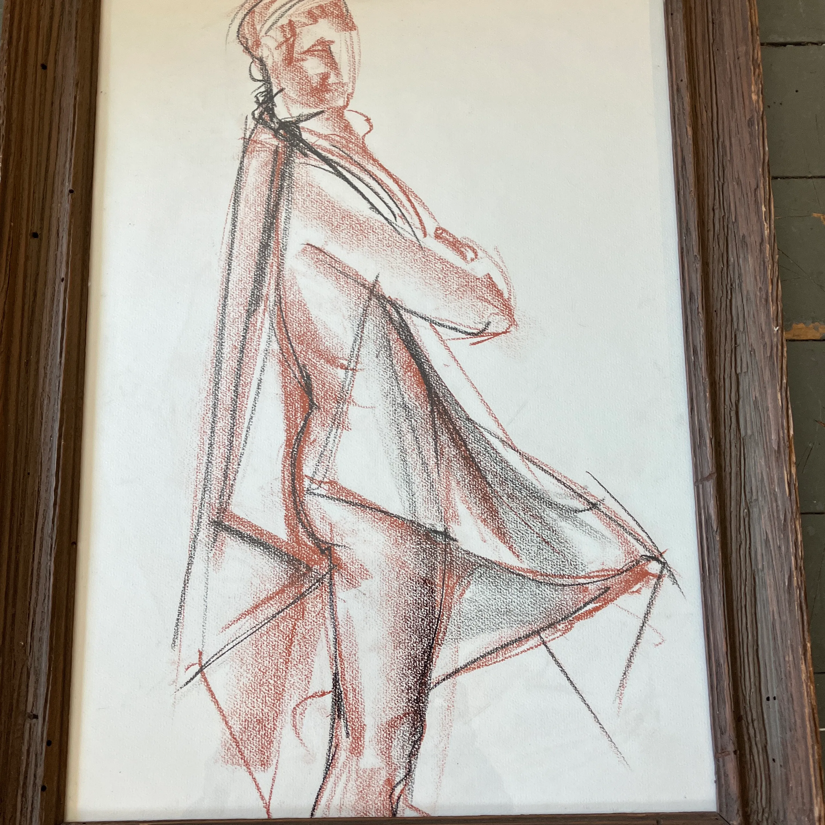 1950's Original Vintage Abstract/Cubist Figure Study