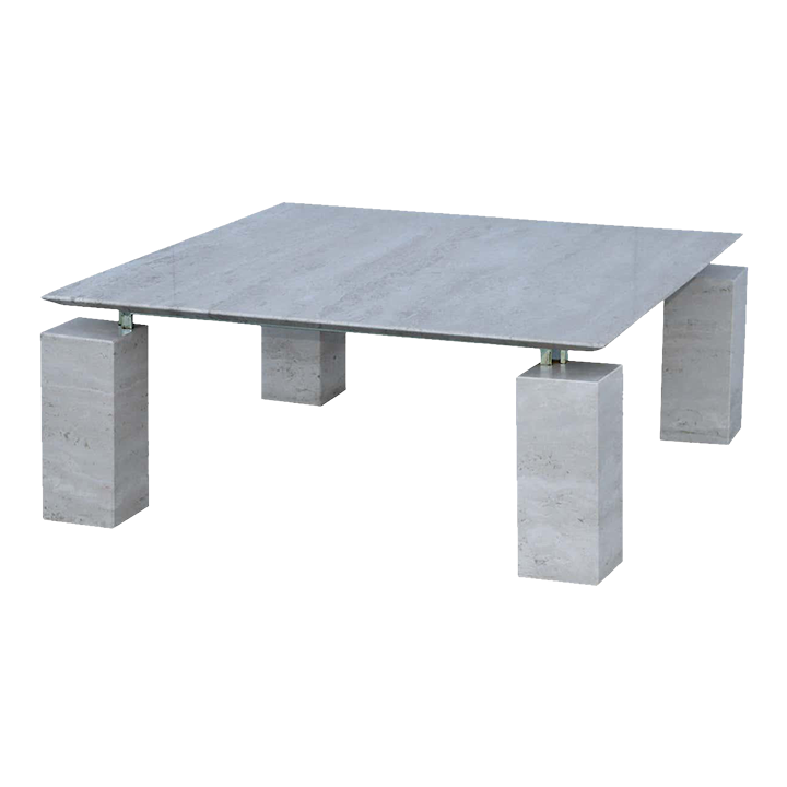 1970's MidCentury Modern Floating Top Italian Travertine Coffee Table