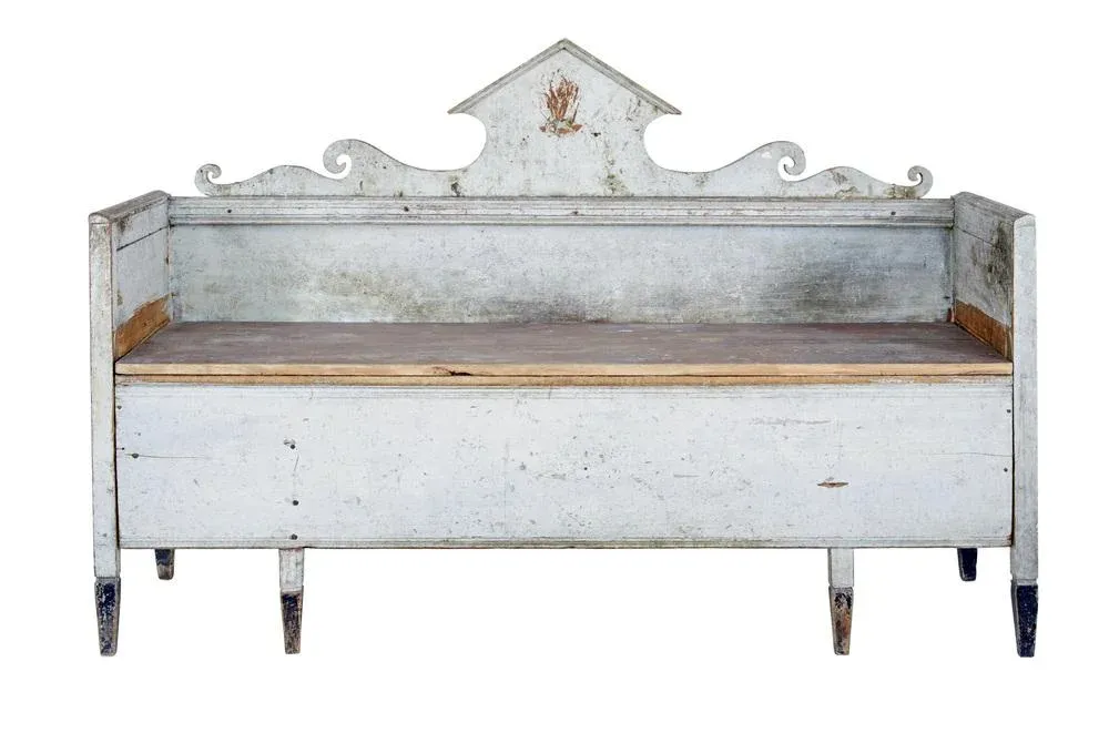 Swedish Gustavian Painted Bench, 1810