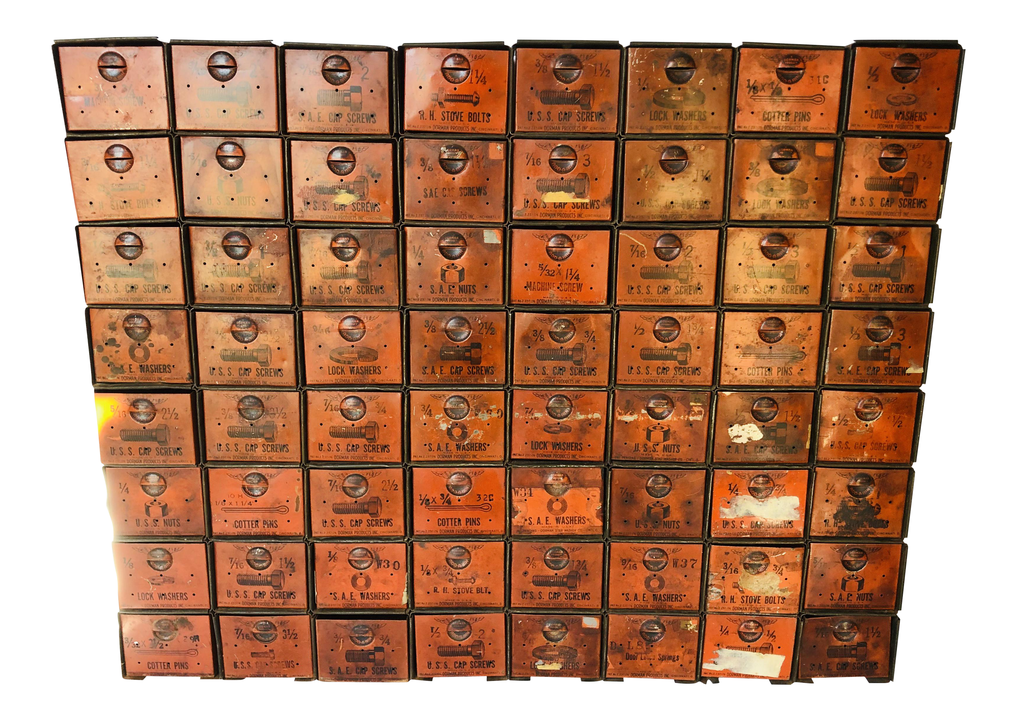 1950s Dorman Products Add A Bin 64 Drawer Hardware Parts Cabinet