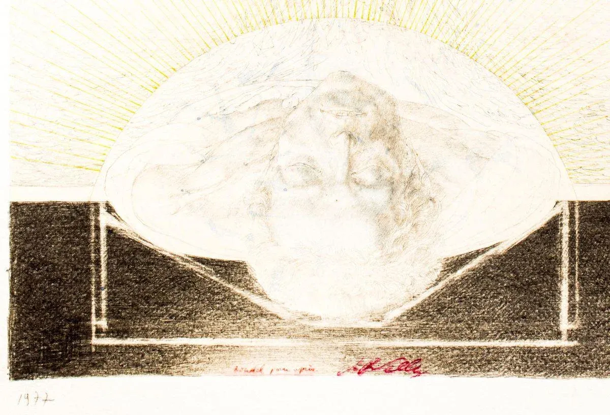 L\'Un et l\'Autre - Original Mixed Media by J.P. Velly - 1977 1977