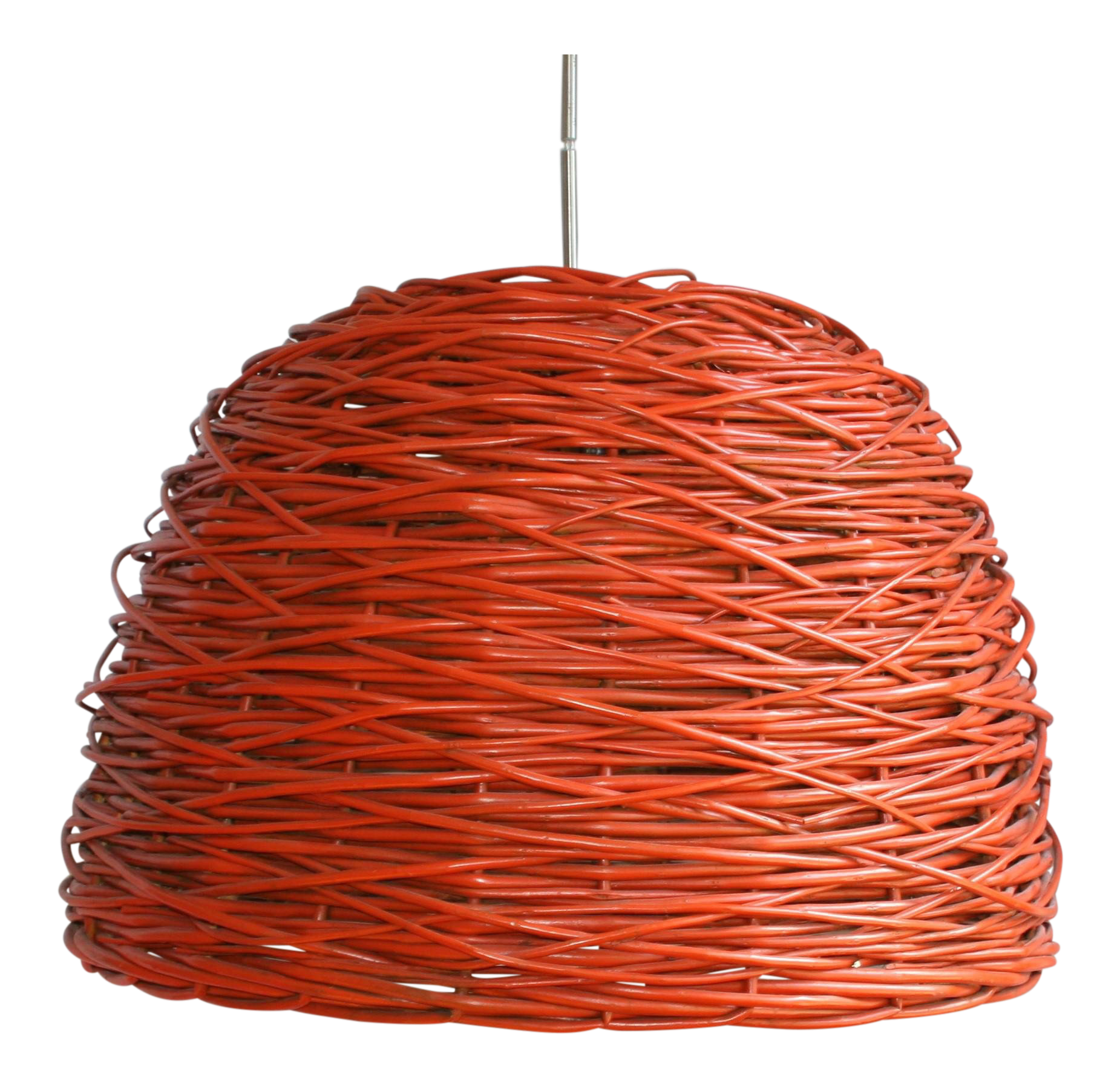 Mid Century Woven Rattan Beehive Shape Hanging Pendant Lamp Chairish