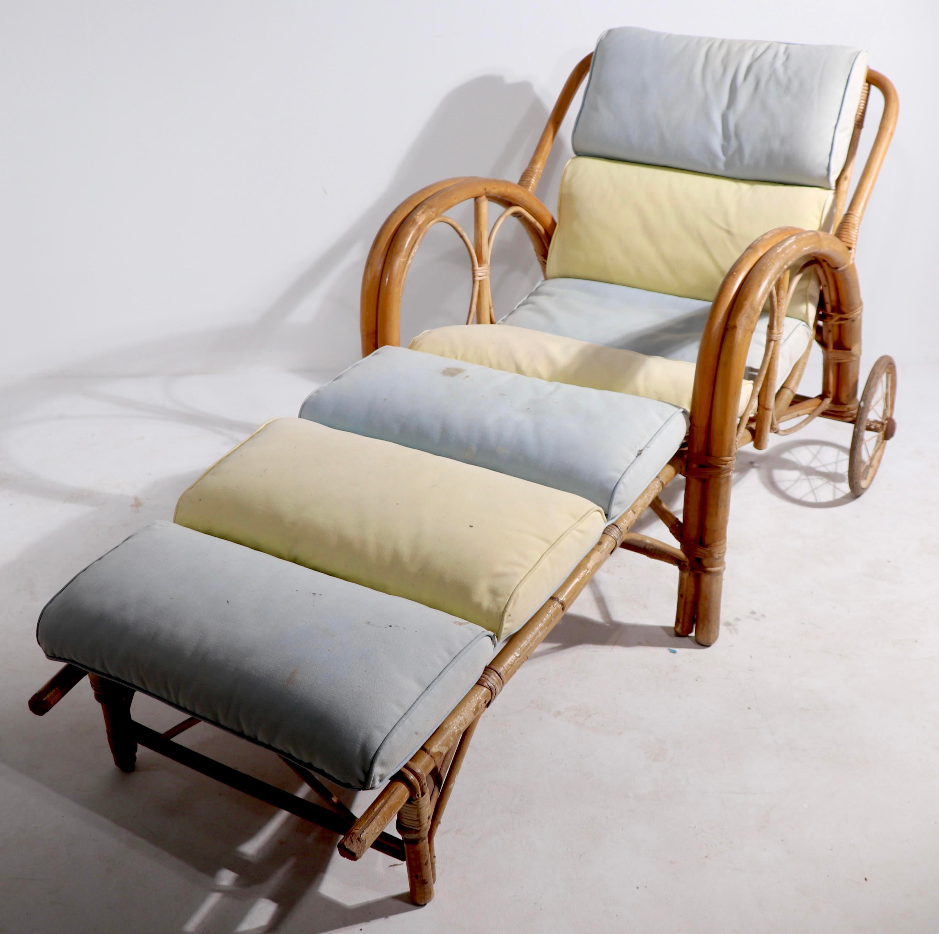 Vintage Bamboo Chaise Lounge Chairish