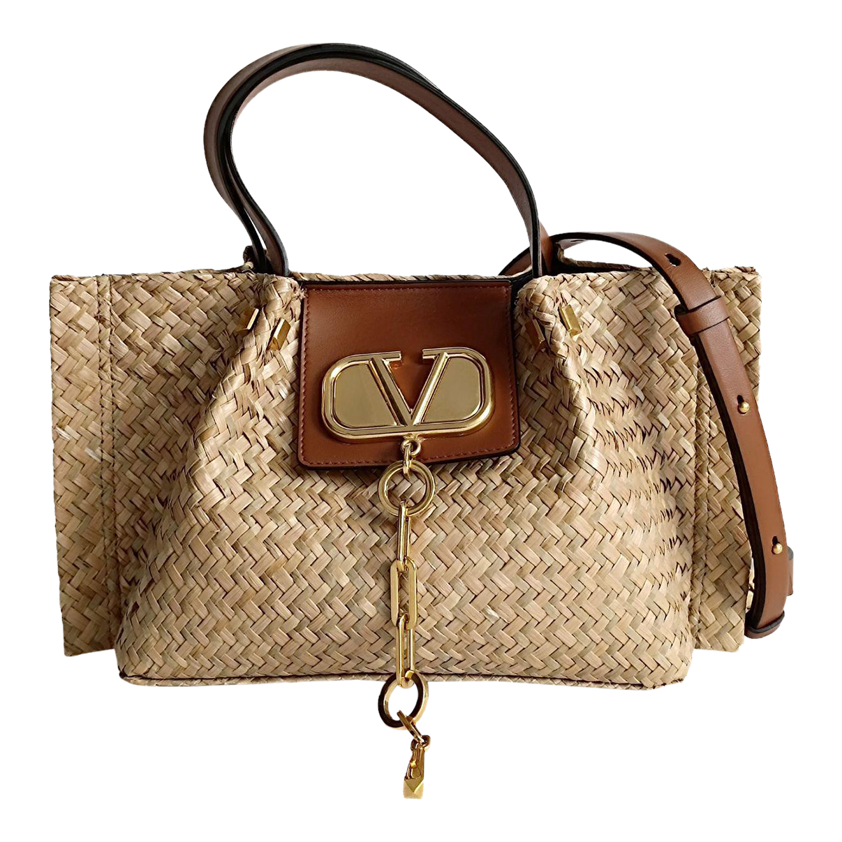 Valentino Straw And Leather Shoulder Bag Chairish