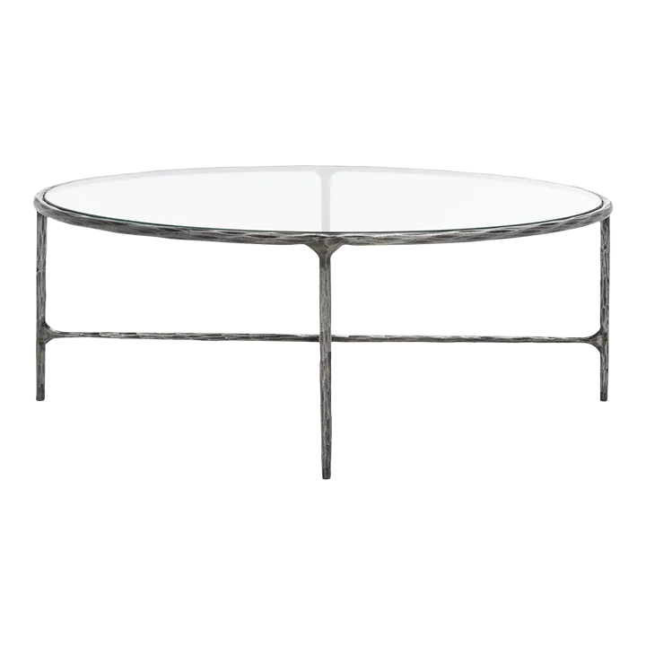Jessa Oval Metal Coffee Table Silver Chairish