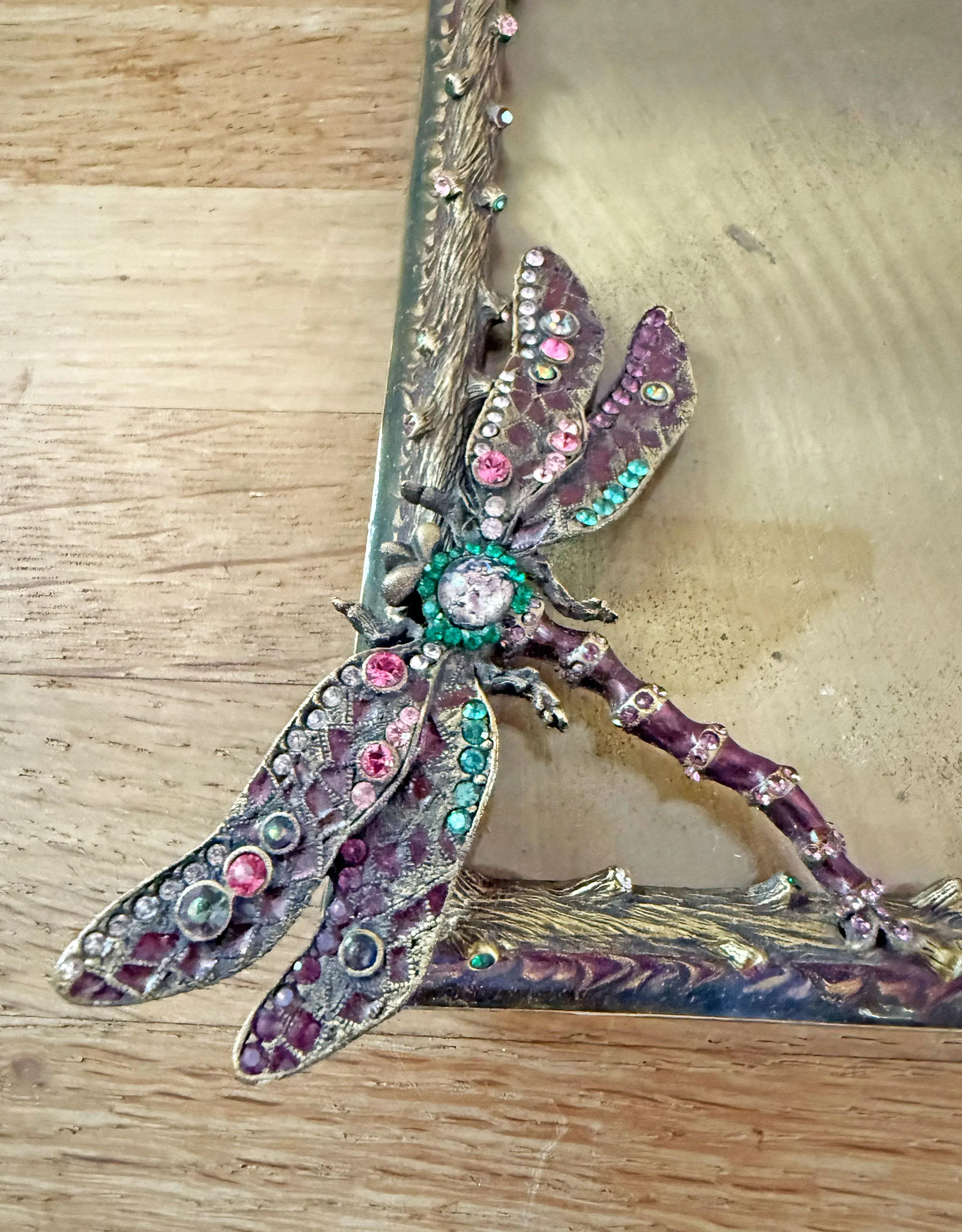 Jay Strongwater Dragonfly Bejeweled & Enameled Picture Frame With