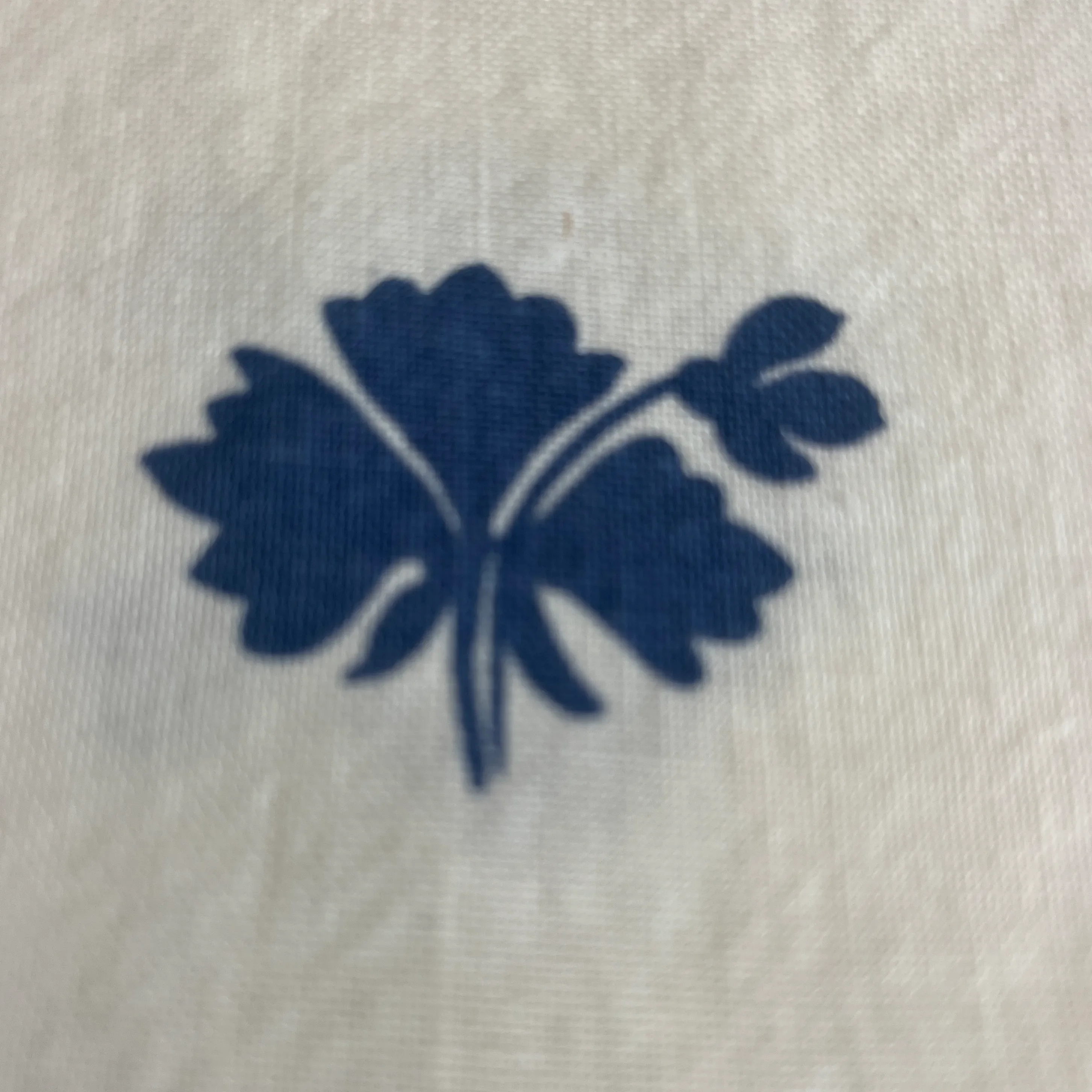Tea Leaf Raoul Textiles Delft Blue and White Linen Fabric- 2 1/2 Yards