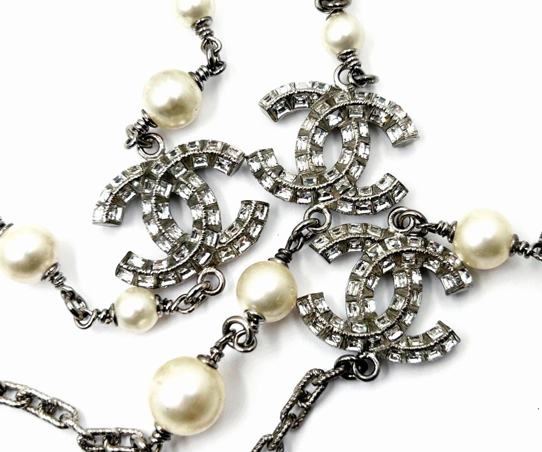 【翌日発送可能】 Chanel 60 Crystal Princess CC Silver カットソー(長袖/七分)