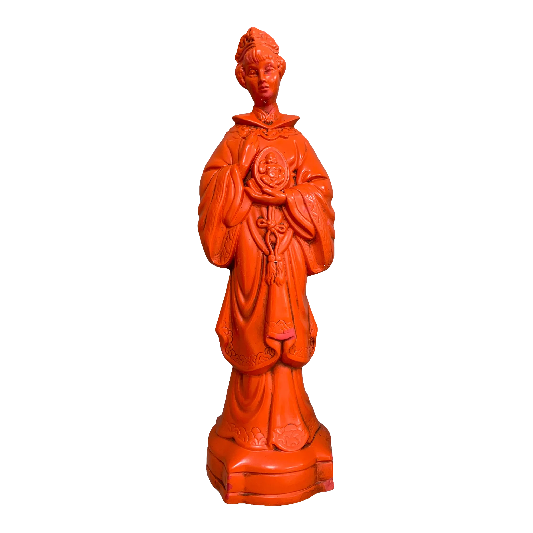 MidCentury Quan Yin With Child Statue Chairish