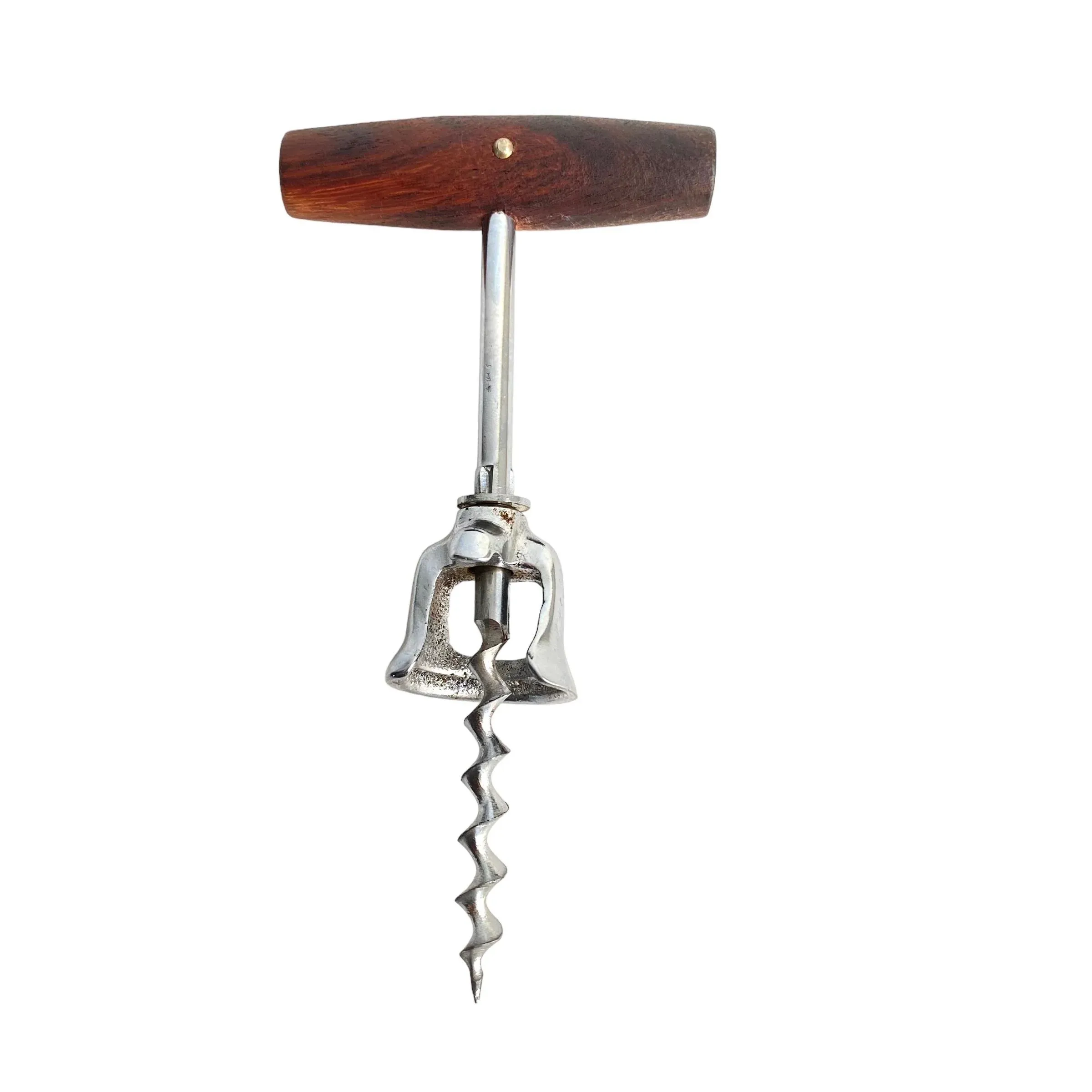 Mid Century Danish Modern 1960s Rosewood Corkscrew Wine Bottle