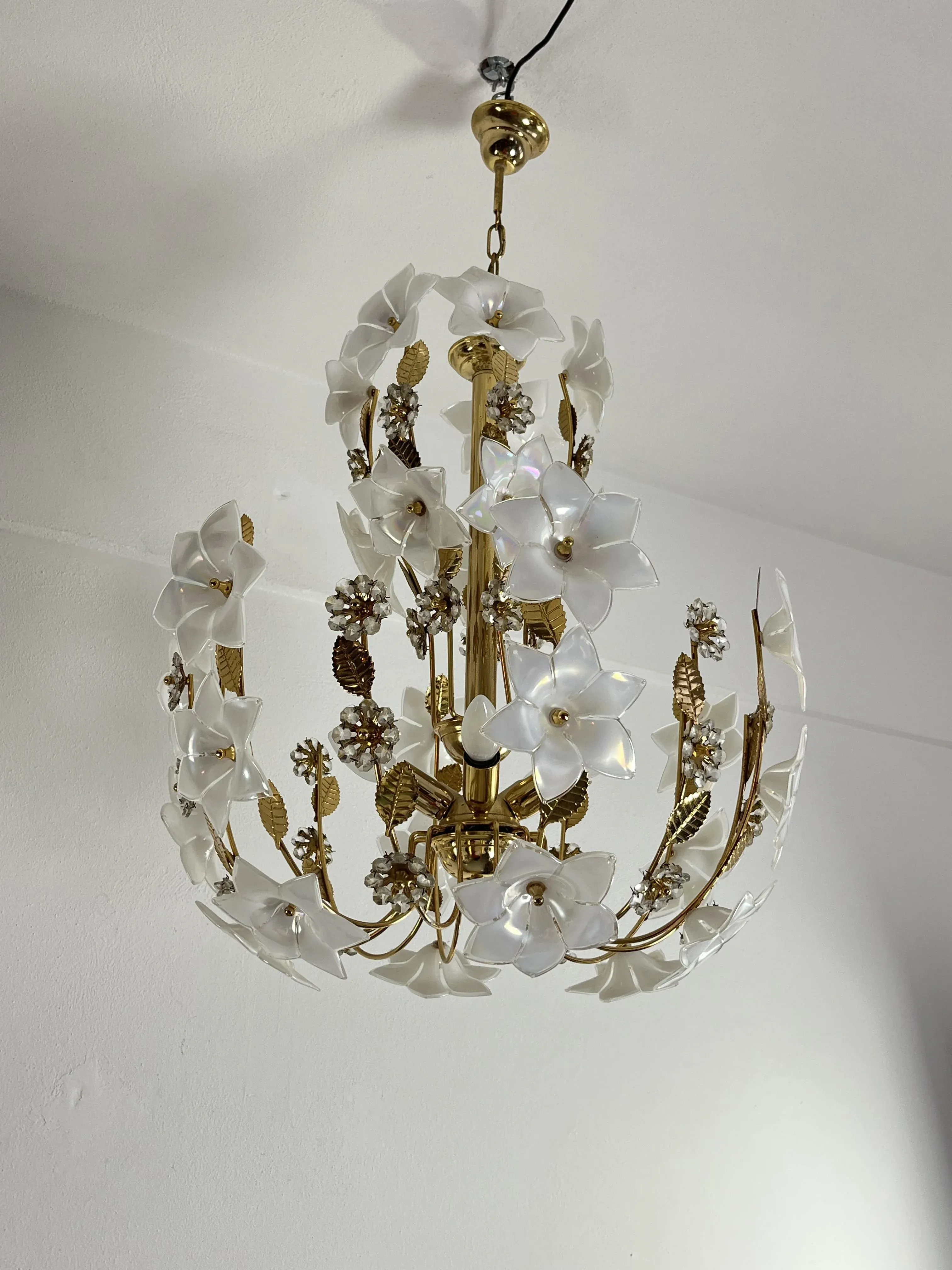 Mid-Century 5-Light Murano Glass Flower Chandelier, 1960s