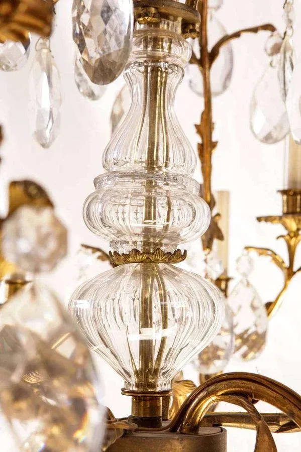 French Gilt Bronze and Cut-Glass 14-Light Chandelier, 19th Century
